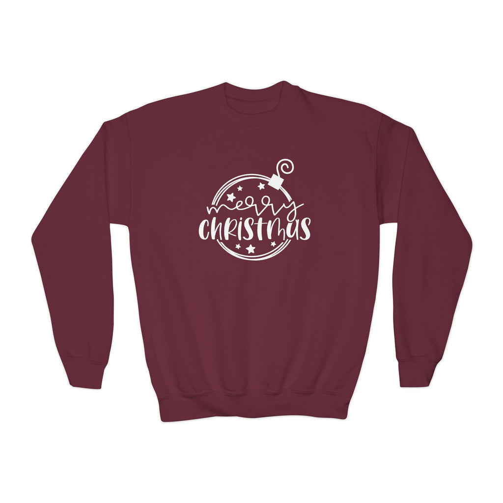 Youth Christmas Sweatshirt - Ornament Merry Christmas