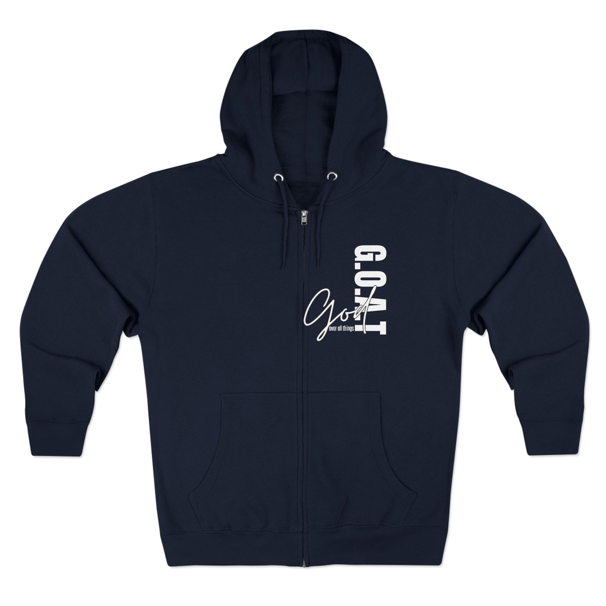 Zip Hoodie, Unisex Hoodie, Cozy Oversized Hoodie, Inspirational Apparel, Versatile Layering Piece, Gift for Motivators, Goat God T-shirt