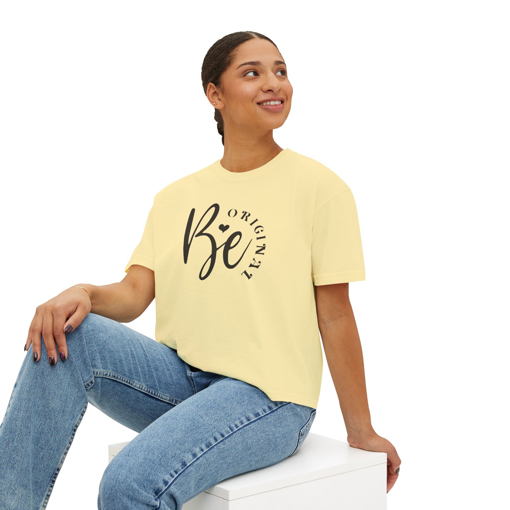 Be original, Women's Boxy Tee, Semi-crop tee,  Inspirational, Comfortable Everyday Style, Motivational Apparel, Self-confidence tee