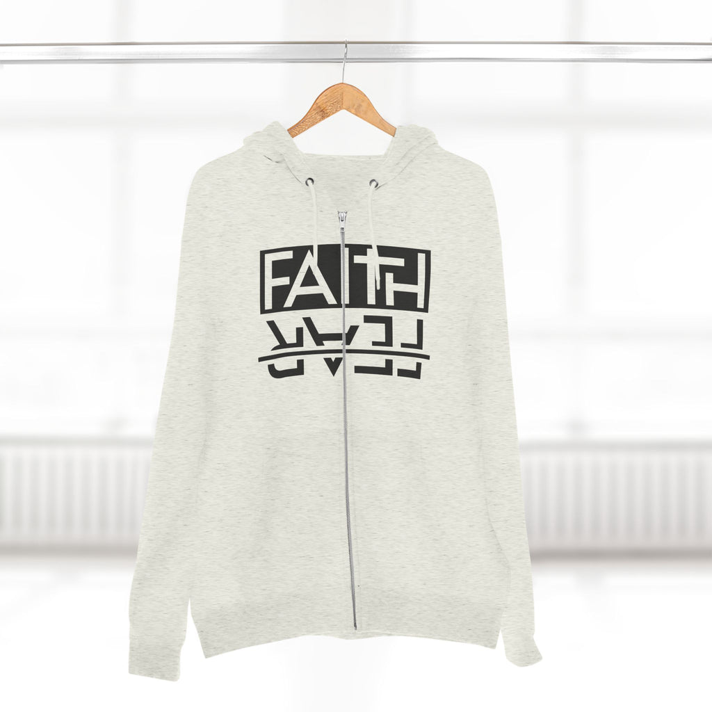 Faith Over Fear, Zip Hoodie, Unisex Hoodie, Cozy Oversized Hoodie, Inspirational Apparel, Versatile Layering Piece, Gift for Motivators, Goat God T-shirt