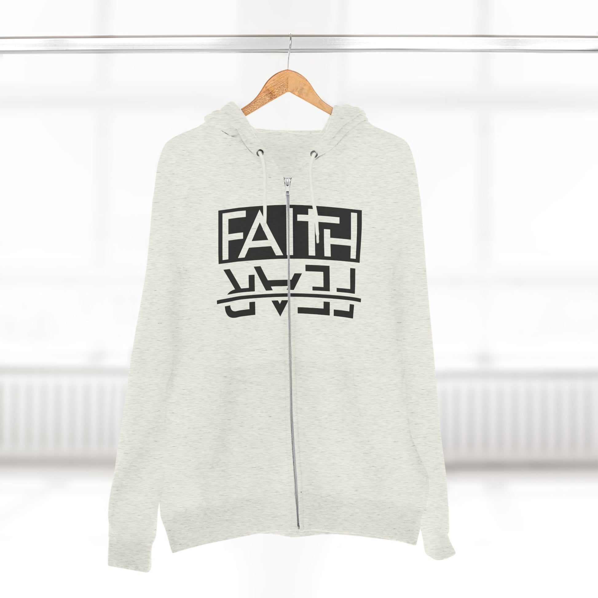 Faith Over Fear, Zip Hoodie, Unisex Hoodie, Cozy Oversized Hoodie, Inspirational Apparel, Versatile Layering Piece, Gift for Motivators, Goat God T-shirt