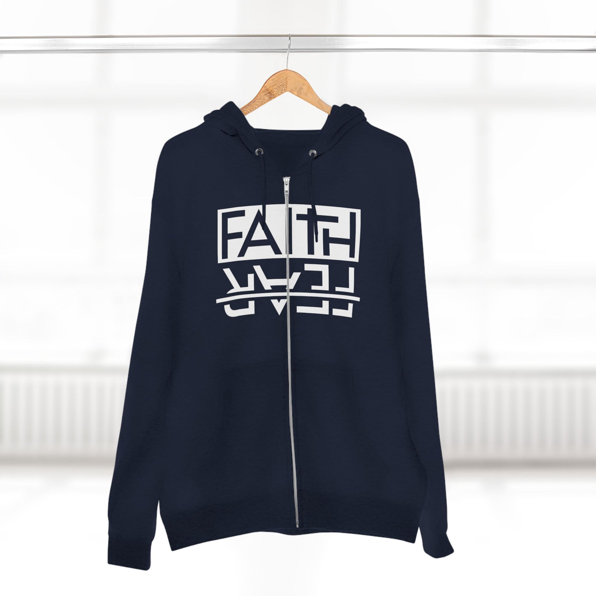 Faith Over Fear, Zip Hoodie, Unisex Hoodie, Cozy Oversized Hoodie, Inspirational Apparel, Versatile Layering Piece, Gift for Motivators, Goat God T-shirt
