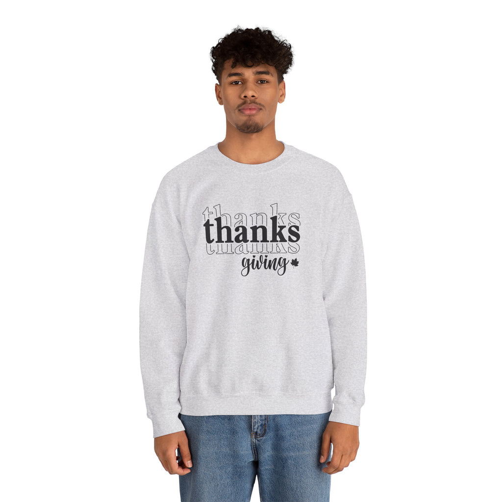 Thanksgiving Crewneck Sweatshirt, 'thanks giving' Script Holiday Pullover