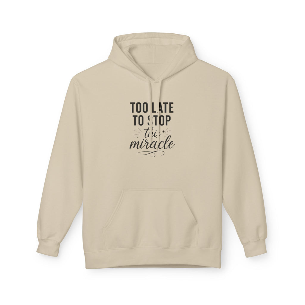 Miracle Midweight Fleece Hoodie, Cozy Casual Wear, Inspirational Gift, Faith-Driven Style, Perfect for Everyday & Holidays