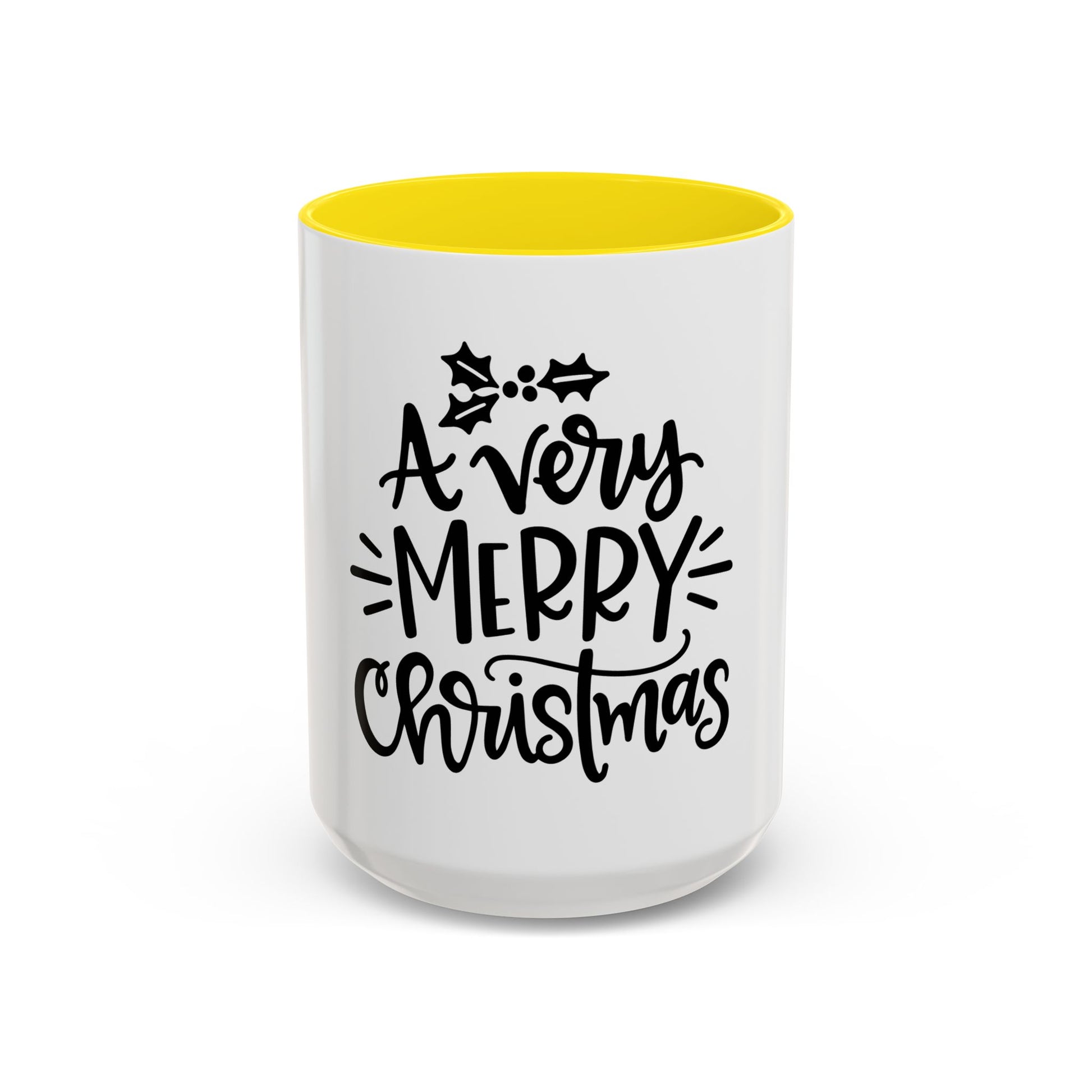 Very Merry Christmas Coffee Mug, Color Accent Mug (11oz and 15 oz)