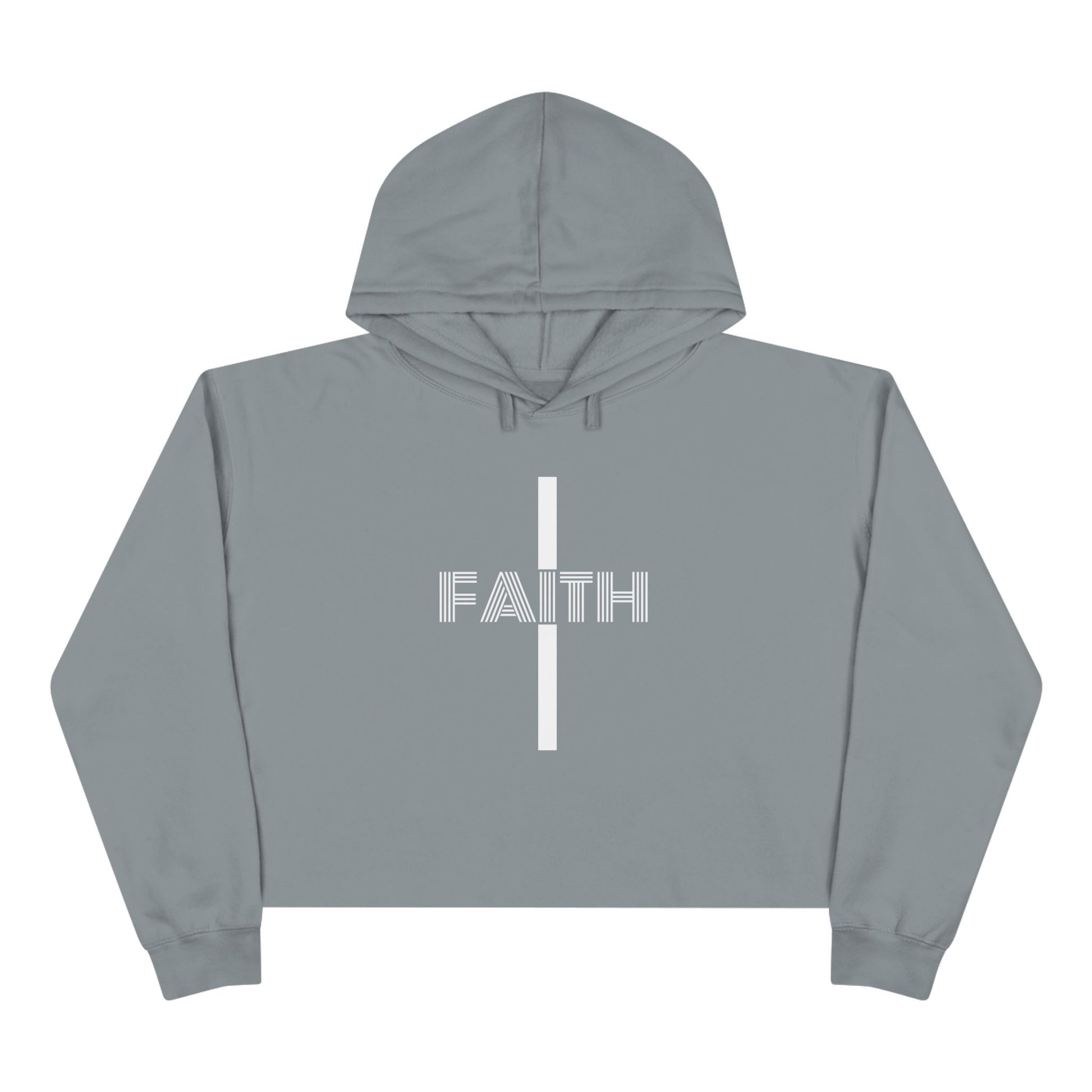 Faith-Inspired Crop Hoodie - Trendy Sportswear, Motivational Apparel, Gift for Her, Inspirational Outfit, Spiritual Vibes