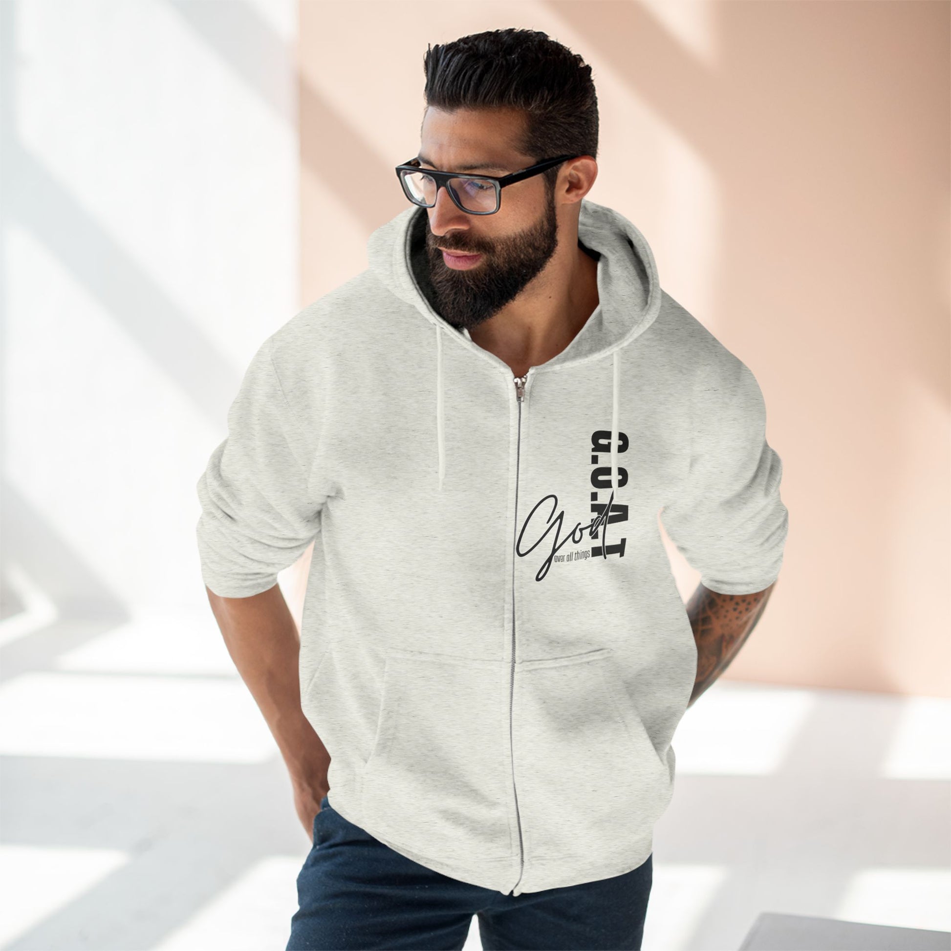 Zip Hoodie, Unisex Hoodie, Cozy Oversized Hoodie, Inspirational Apparel, Versatile Layering Piece, Gift for Motivators, Goat God T-shirt