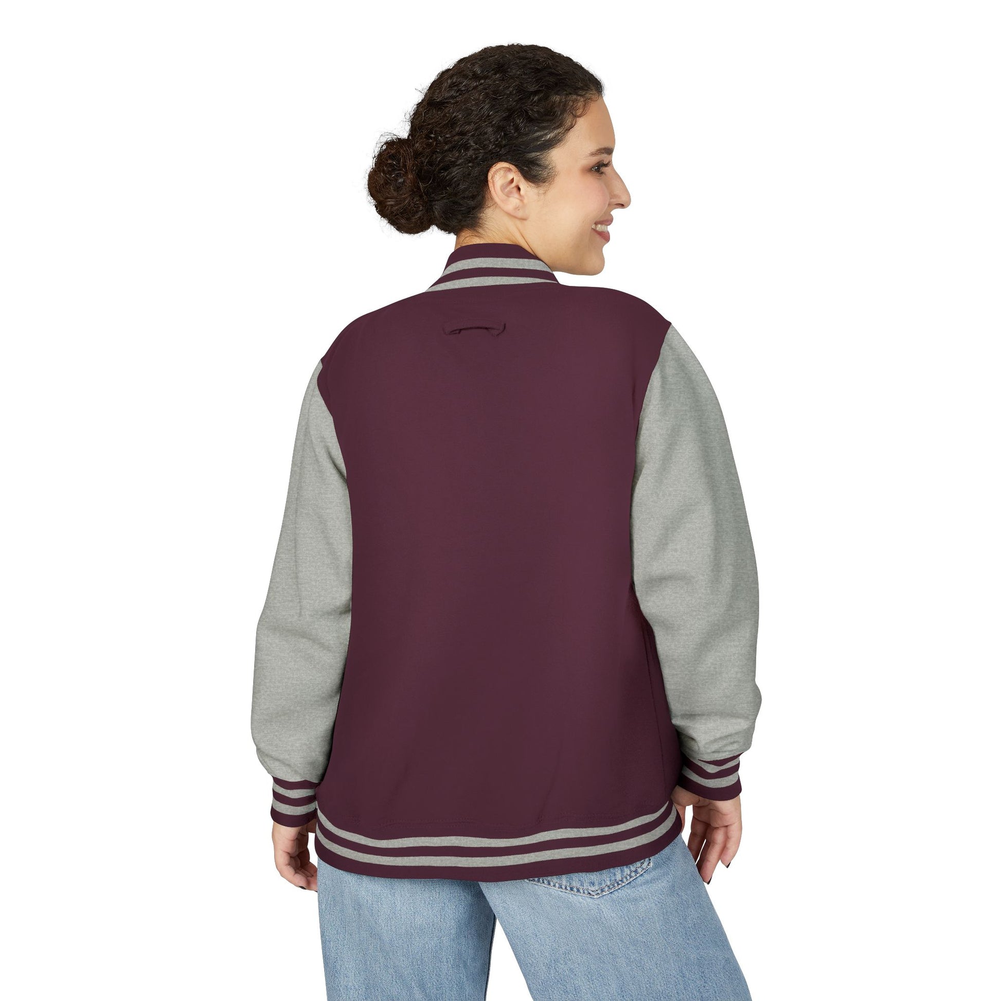Unisex Heavyweight Letterman Jacket, Faith-based Jacket, Vintage Style Sports Jacket, College Spirit Wear, Casual Outwear, Gifts for Sports Lovers, Fall Fashion