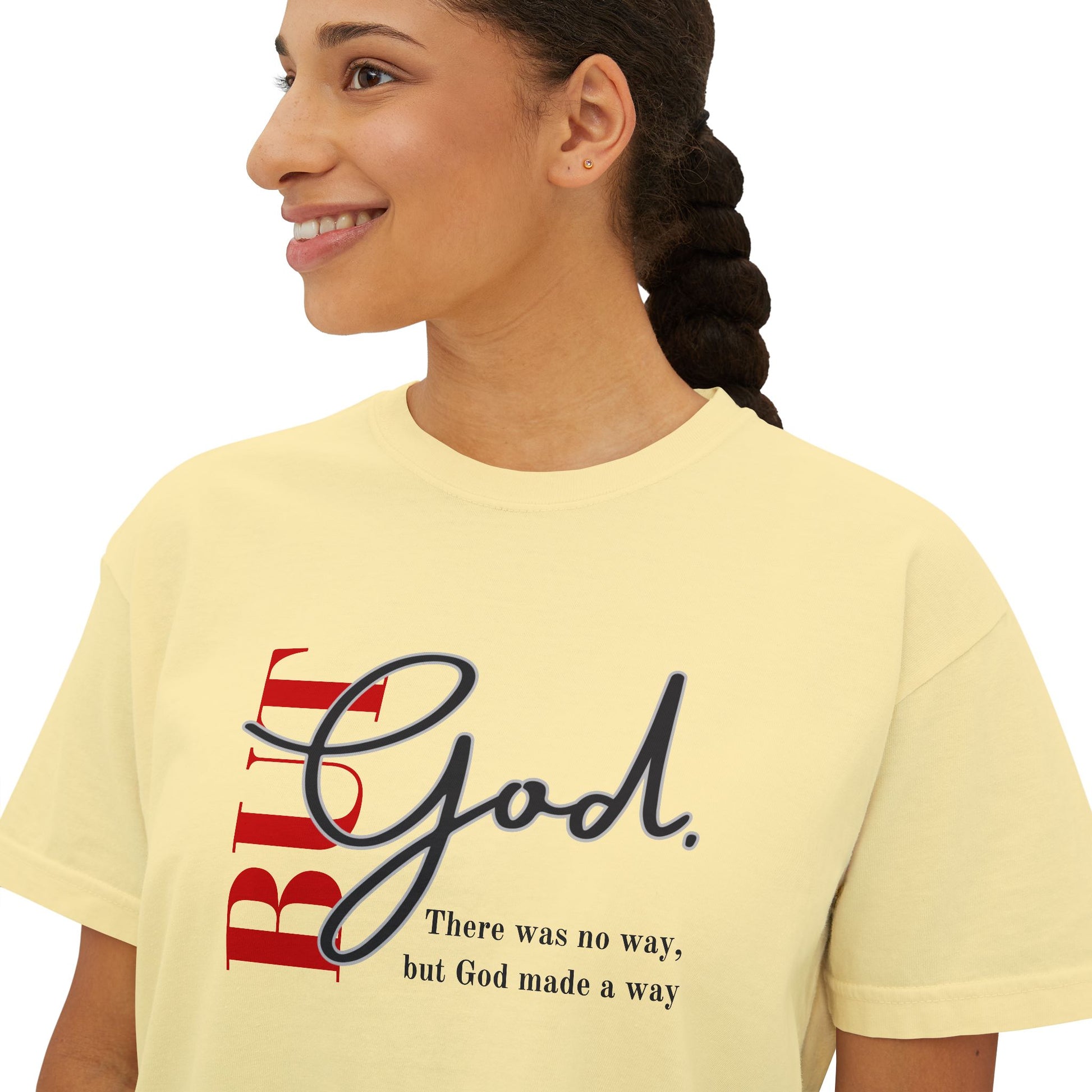 Faith-Inspired Women's Boxy Tee, Inspirational T-Shirt, Religious Gift, Casual Church Wear, Comfortable Everyday Style, Motivational Apparel