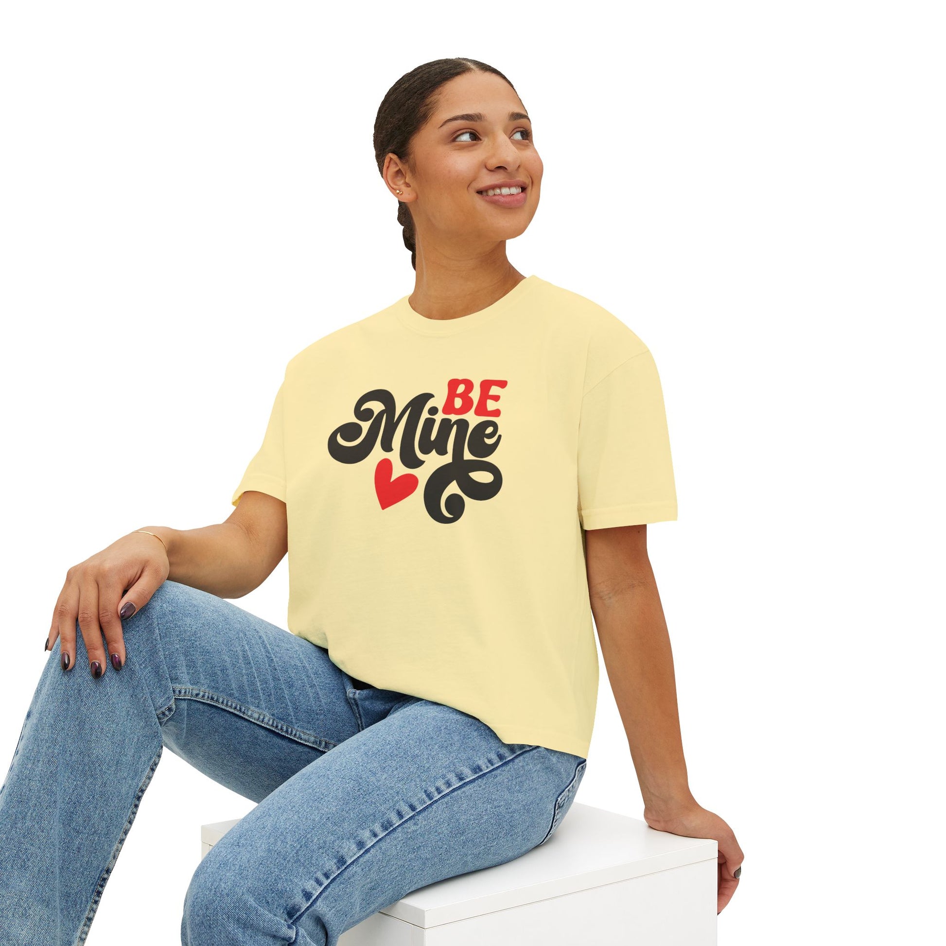 Be Mine, Valentine Women's Boxy Tee — Cute Valentine's Day Graphic Tee