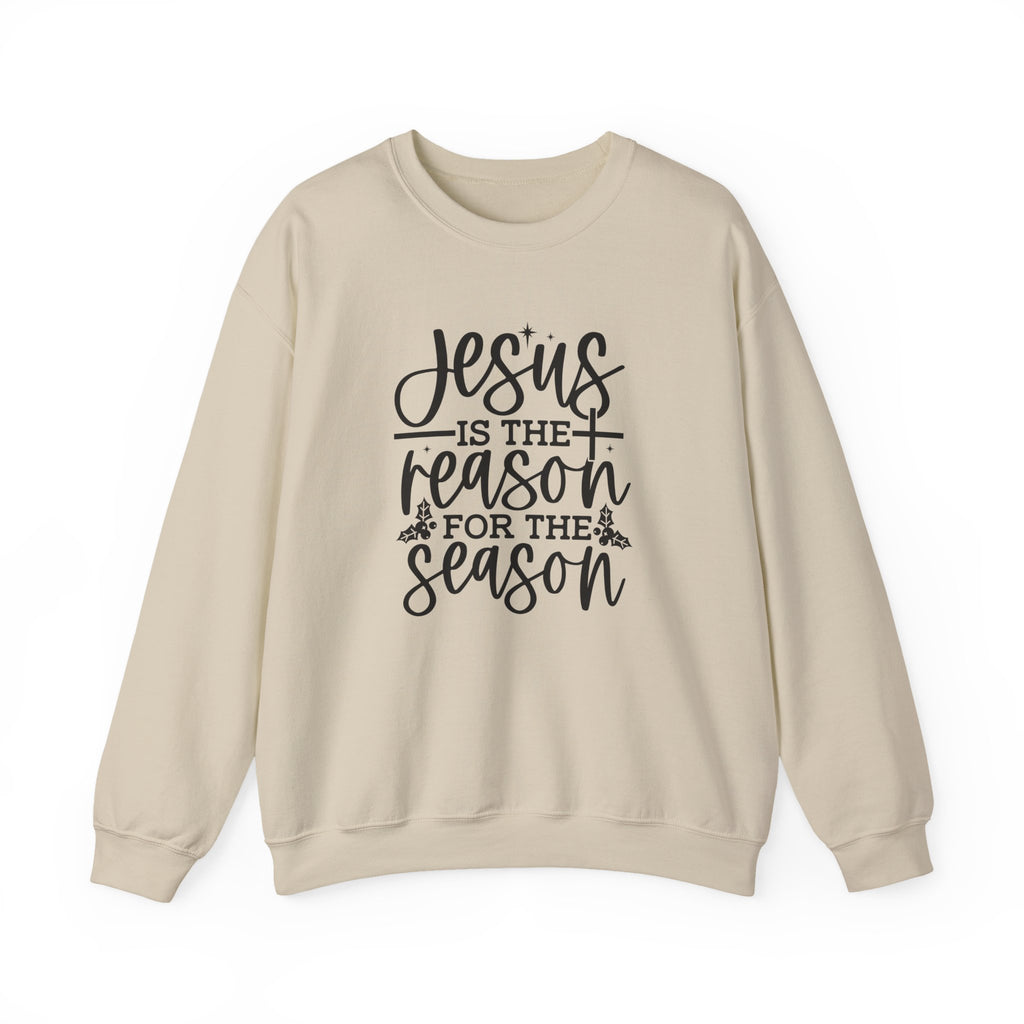 Jesus is the Reason for the Season, Christmas Crewneck Sweatshirt Fabric Knit Long Sleeve Winter Casual Soft Medium Length Hoodie for Men and Women