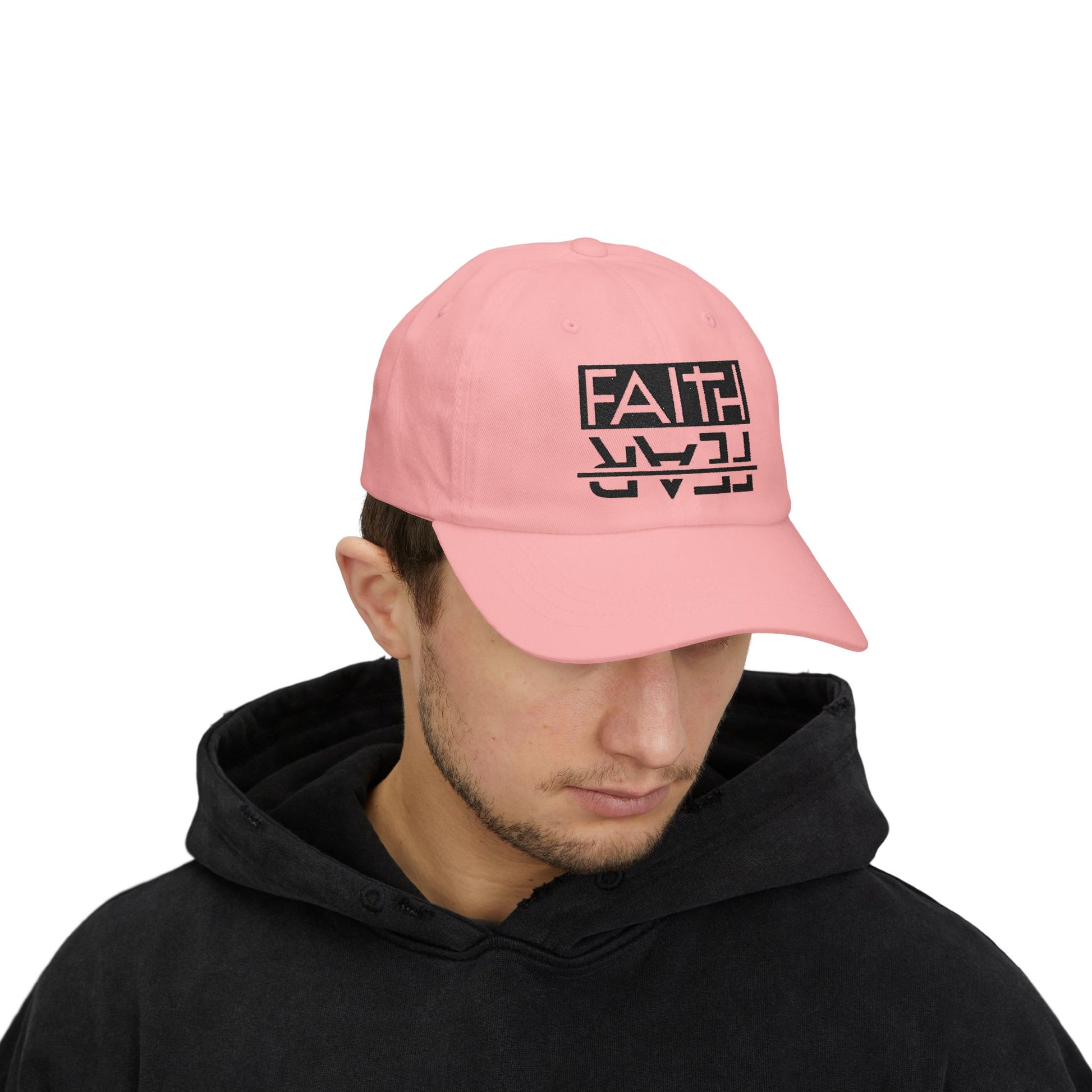 Faith over Fear Cap - Motivational Hat, Adjustable White Cap, Gift for Dad, Inspiring Gift Hat, Everyday Wear