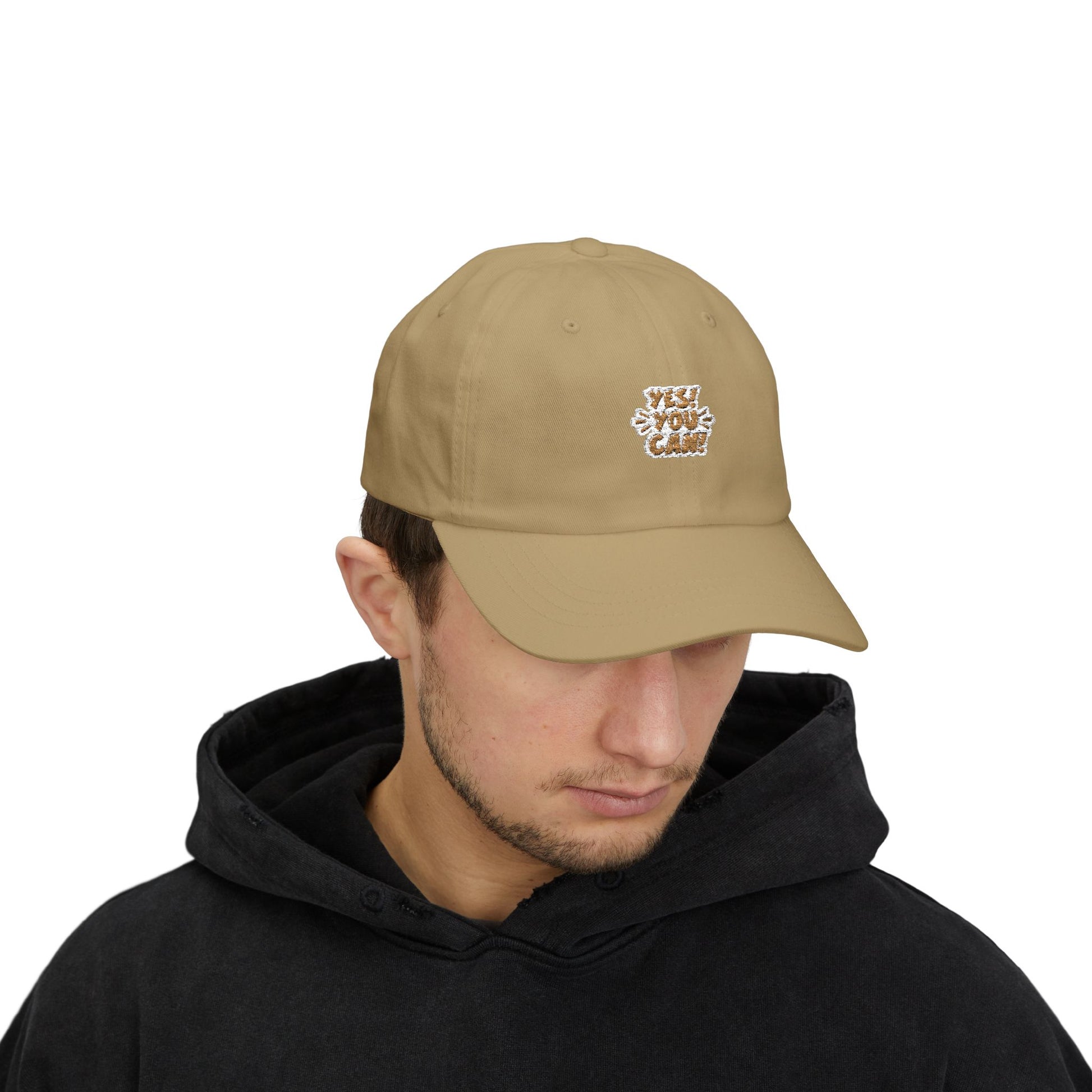 Yes! You Can Dad Cap - Motivational Hat for Fathers, Adjustable White Cap, Gift for Dad, Inspiring Dad Hat, Everyday Wear