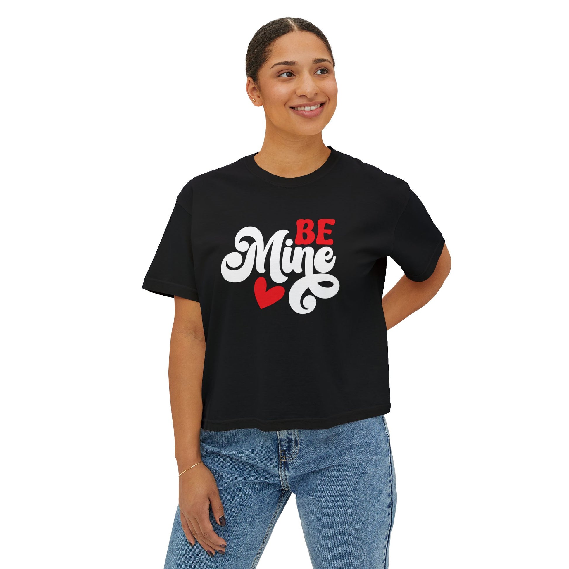 Be Mine, Valentine Women's Boxy Tee — Cute Valentine's Day Graphic Tee