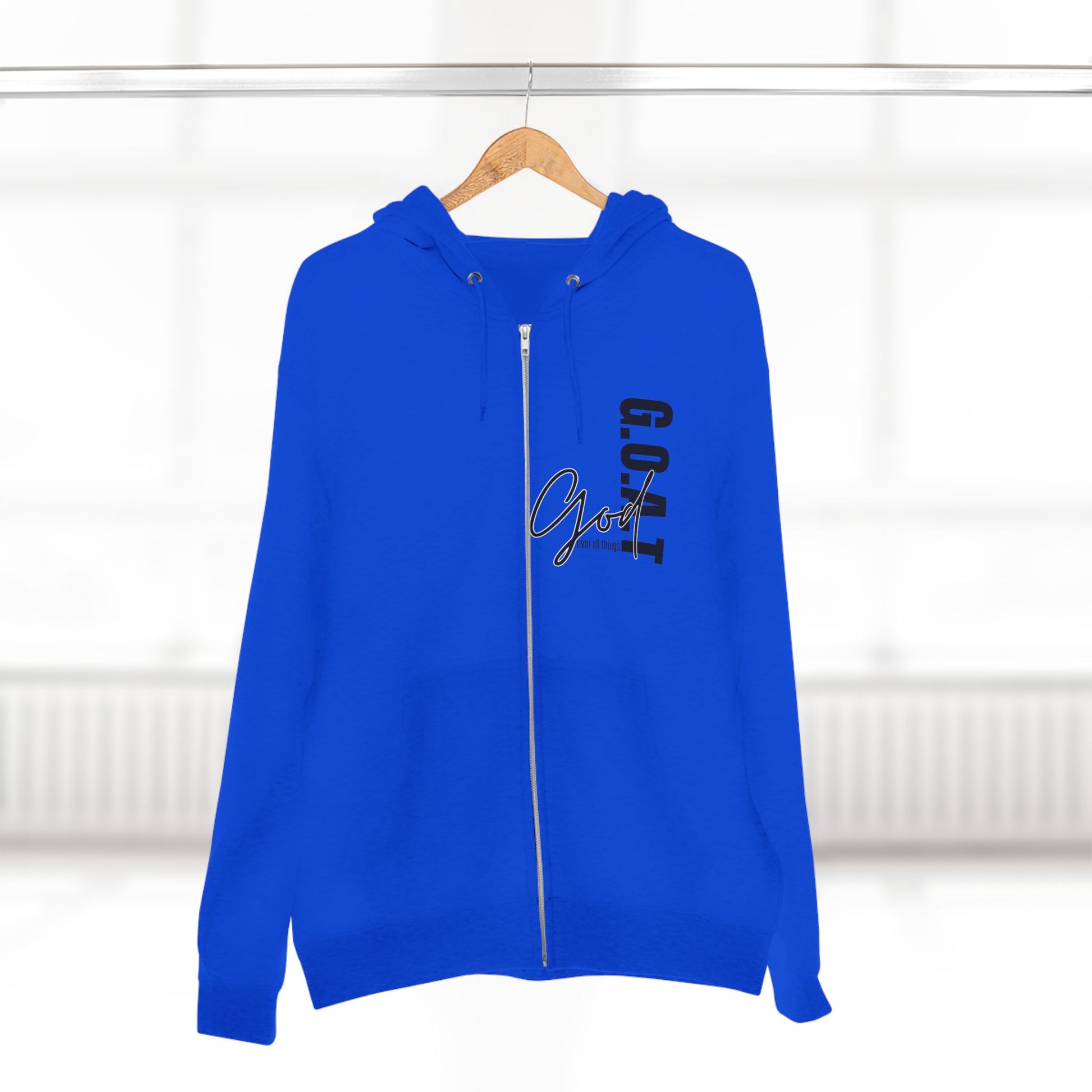 Zip Hoodie, Unisex Hoodie, Cozy Oversized Hoodie, Inspirational Apparel, Versatile Layering Piece, Gift for Motivators, Goat God T-shirt