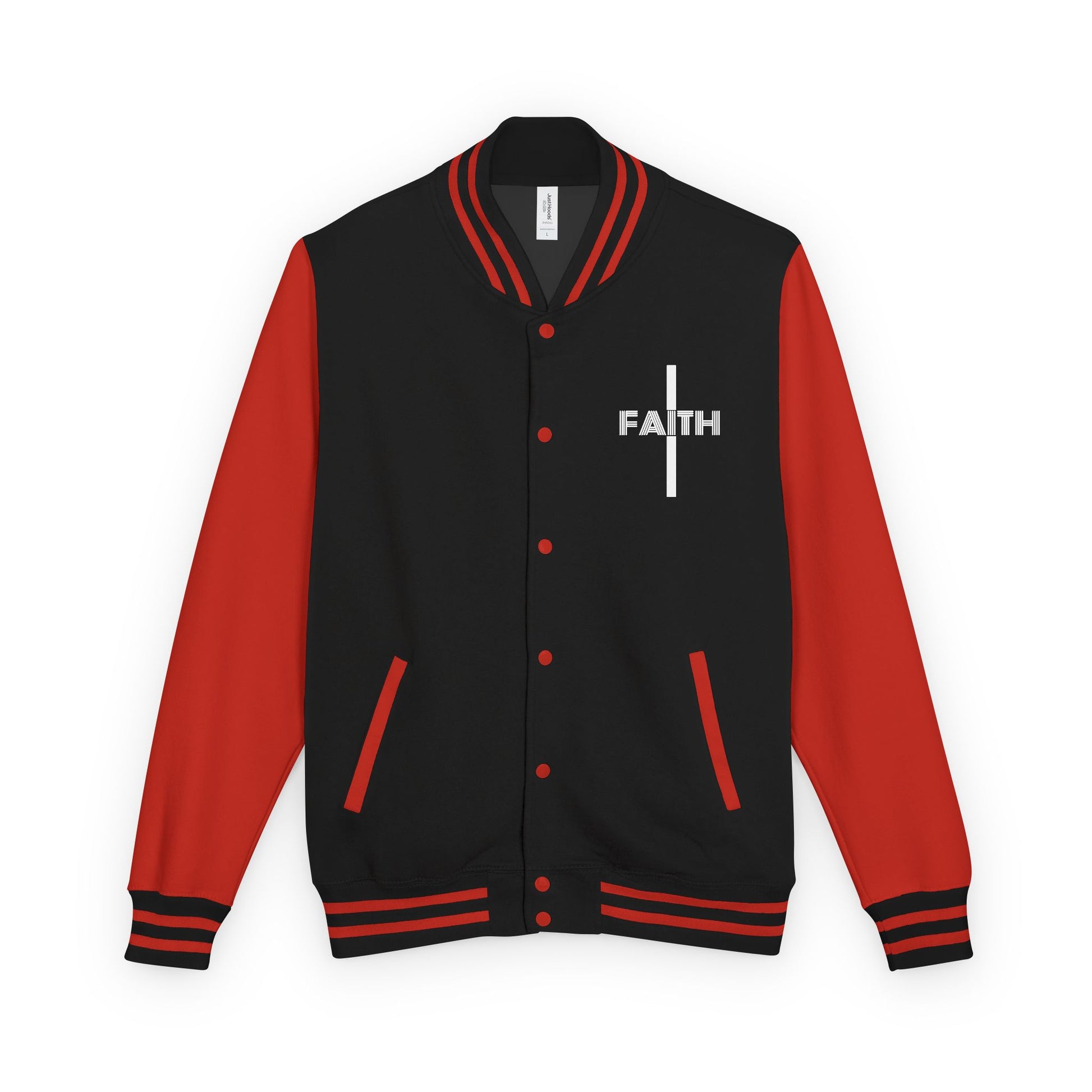 Unisex Heavyweight Letterman Jacket, Faith-based Jacket, Vintage Style Sports Jacket, College Spirit Wear, Casual Outwear, Gifts for Sports Lovers, Fall Fashion