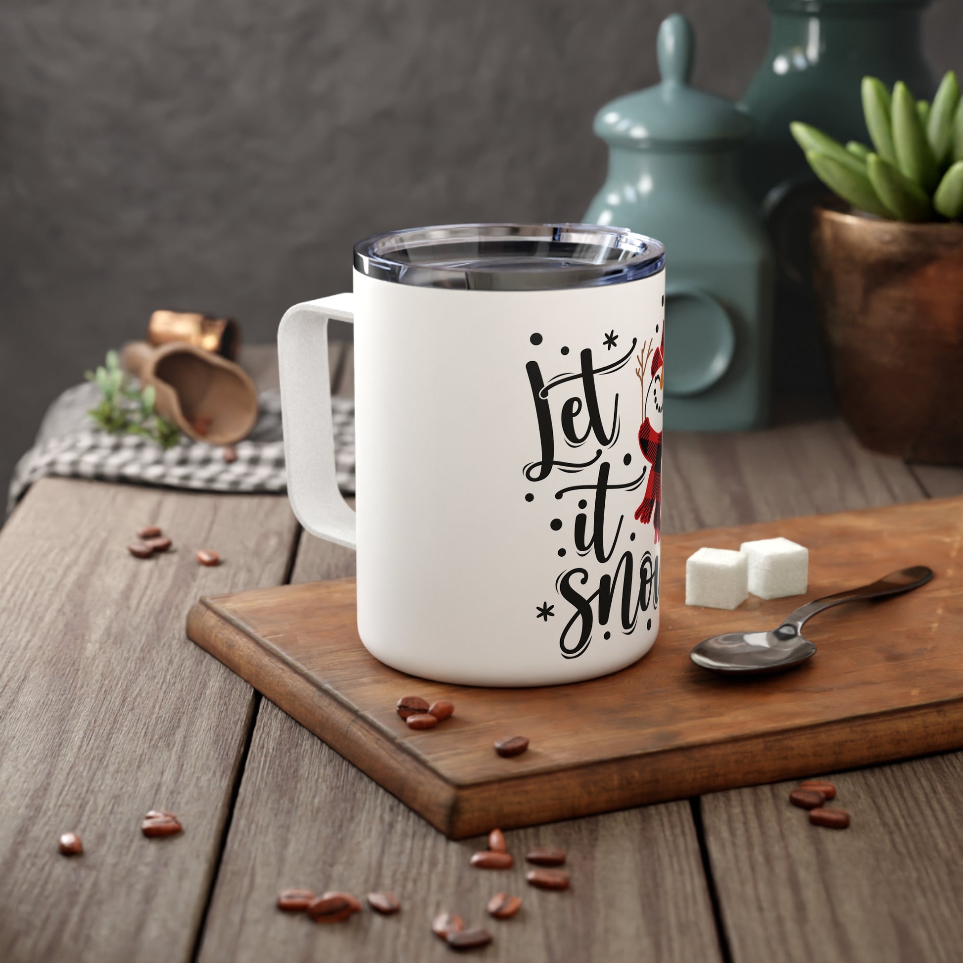 Snowman Holiday Insulated Coffee Mug, 10oz