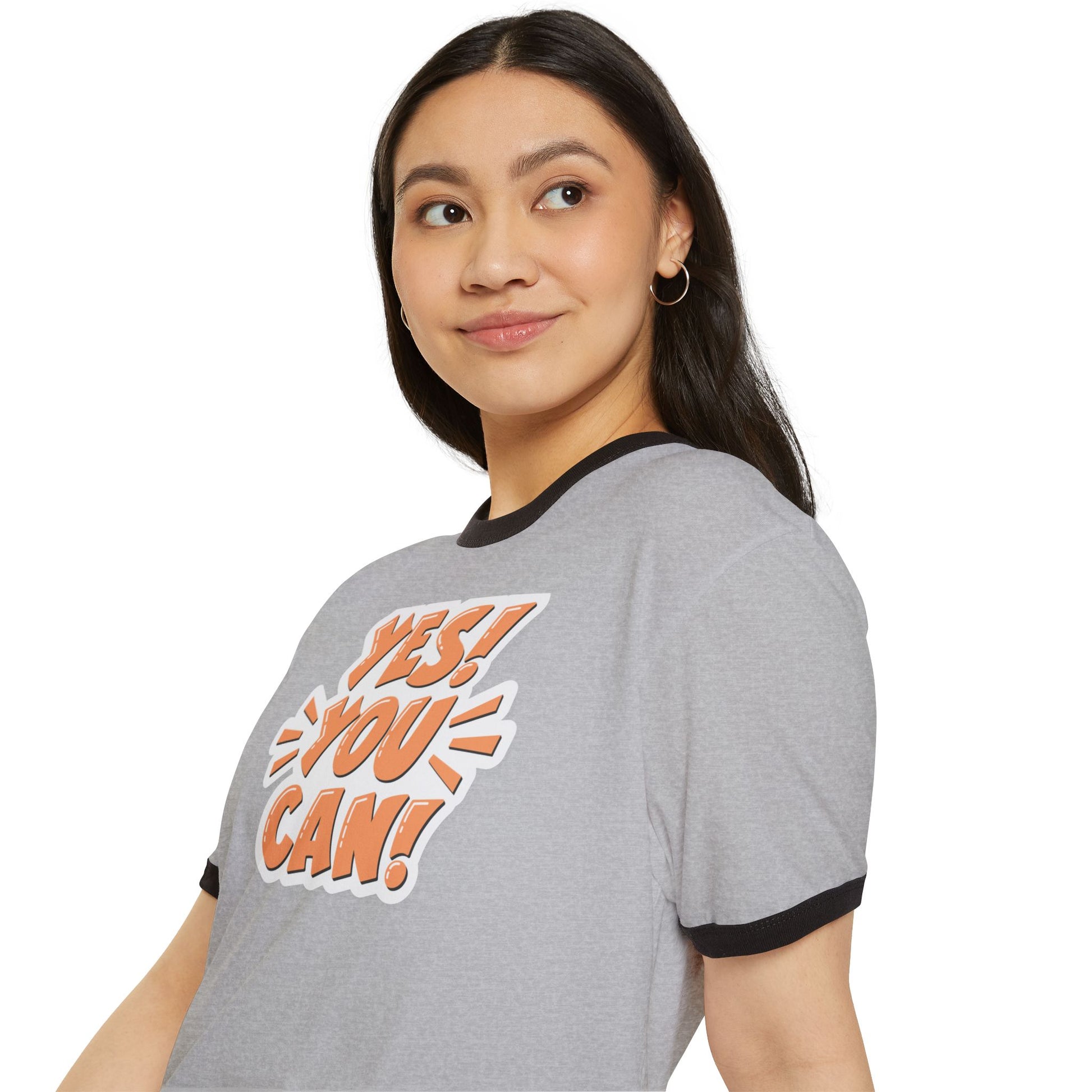 Motivational Unisex Cotton Ringer T-Shirt - Positive Vibes, Inspiring Apparel, Gift for Friends, Everyday Wear, Casual Style
