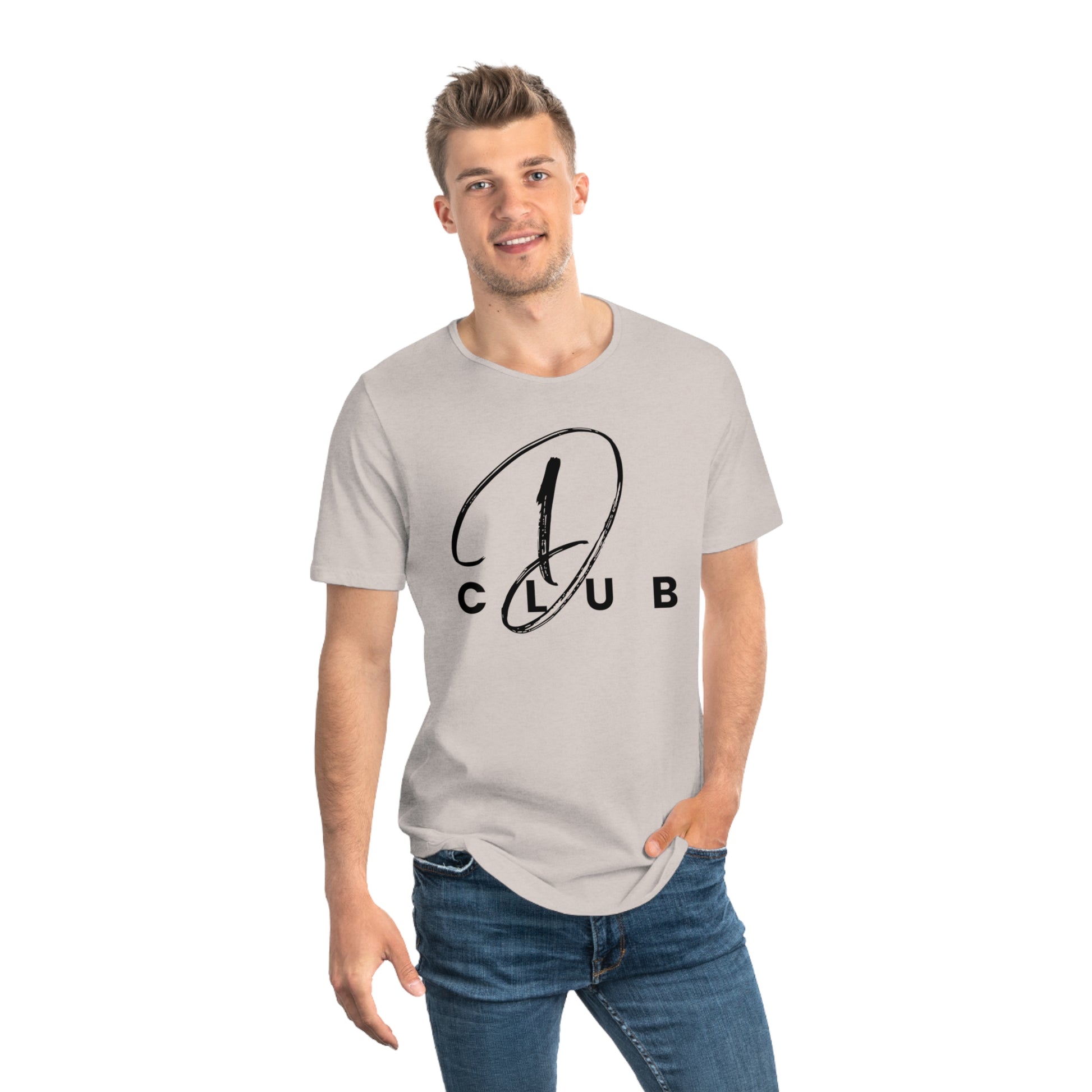 Men's Curved Hem Tee - Stylish Graphic Tee, D Club T-shirt, Casual Wear, Trendy Fashion, Streetwear Essential, Gift for Him