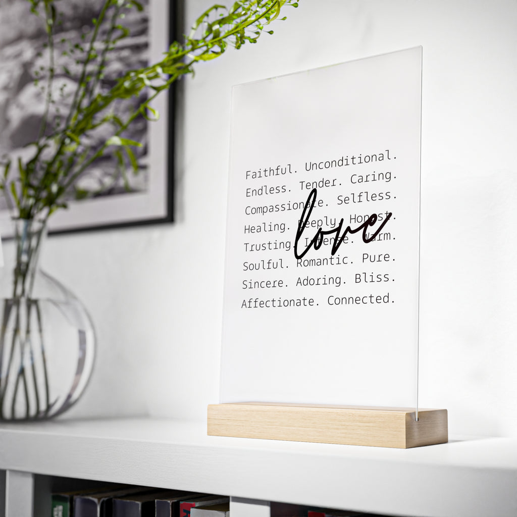 Customizable Acrylic Tabletop Love Sign, Love Decor for Home, Wedding Centerpiece, Romantic Gift, Modern Minimalist Decor
