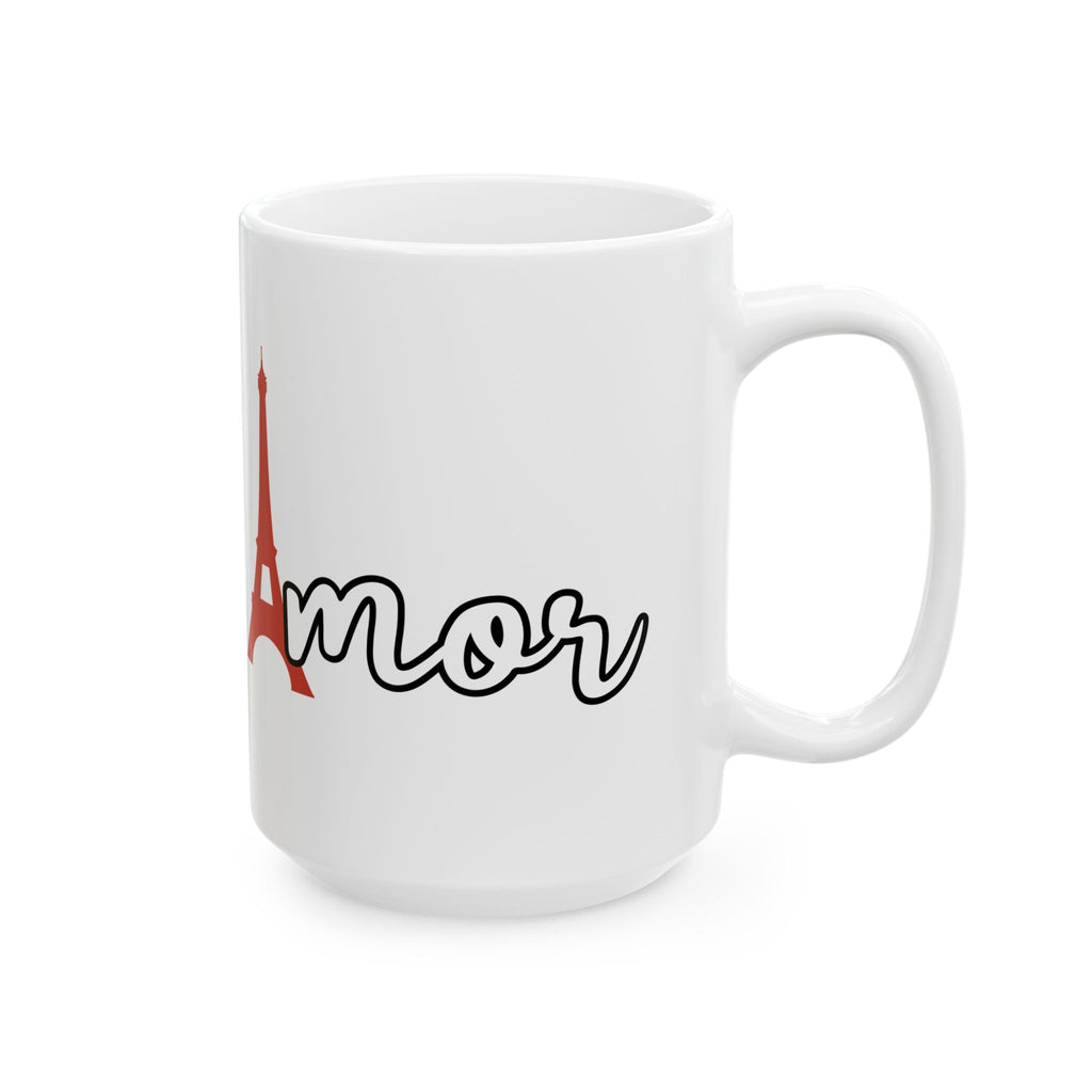 Paris Love Ceramic Mug — Eiffel Tower Coffee Cup (11oz/15oz)