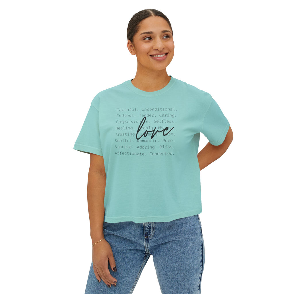 Women's Boxy Love Tee | Affirmation Top, Self-Care Gift, Cozy Casual Wear, Birthday Gift, Positive Vibes