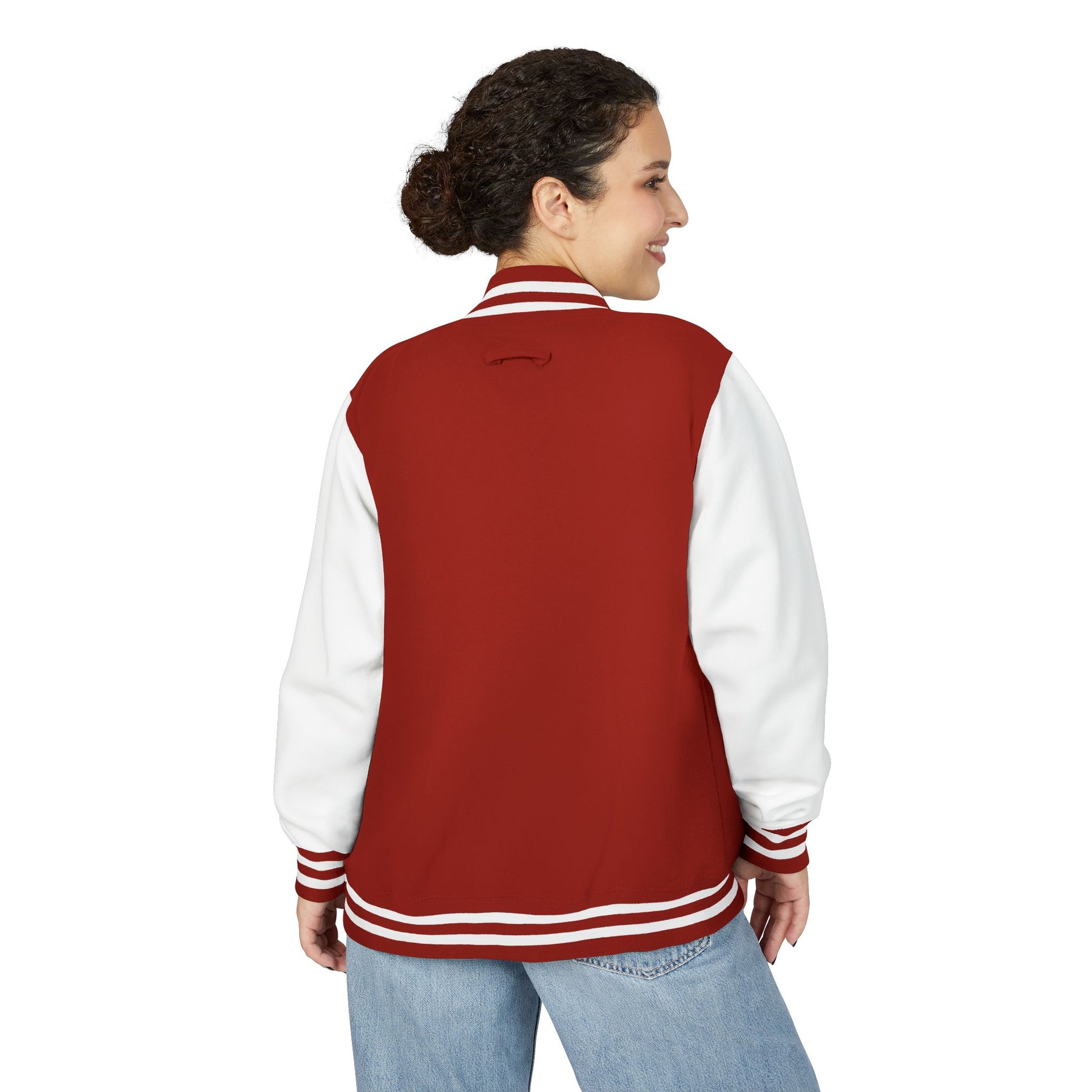 Unisex Heavyweight Letterman Jacket, Faith-based Jacket, Vintage Style Sports Jacket, College Spirit Wear, Casual Outwear, Gifts for Sports Lovers, Fall Fashion