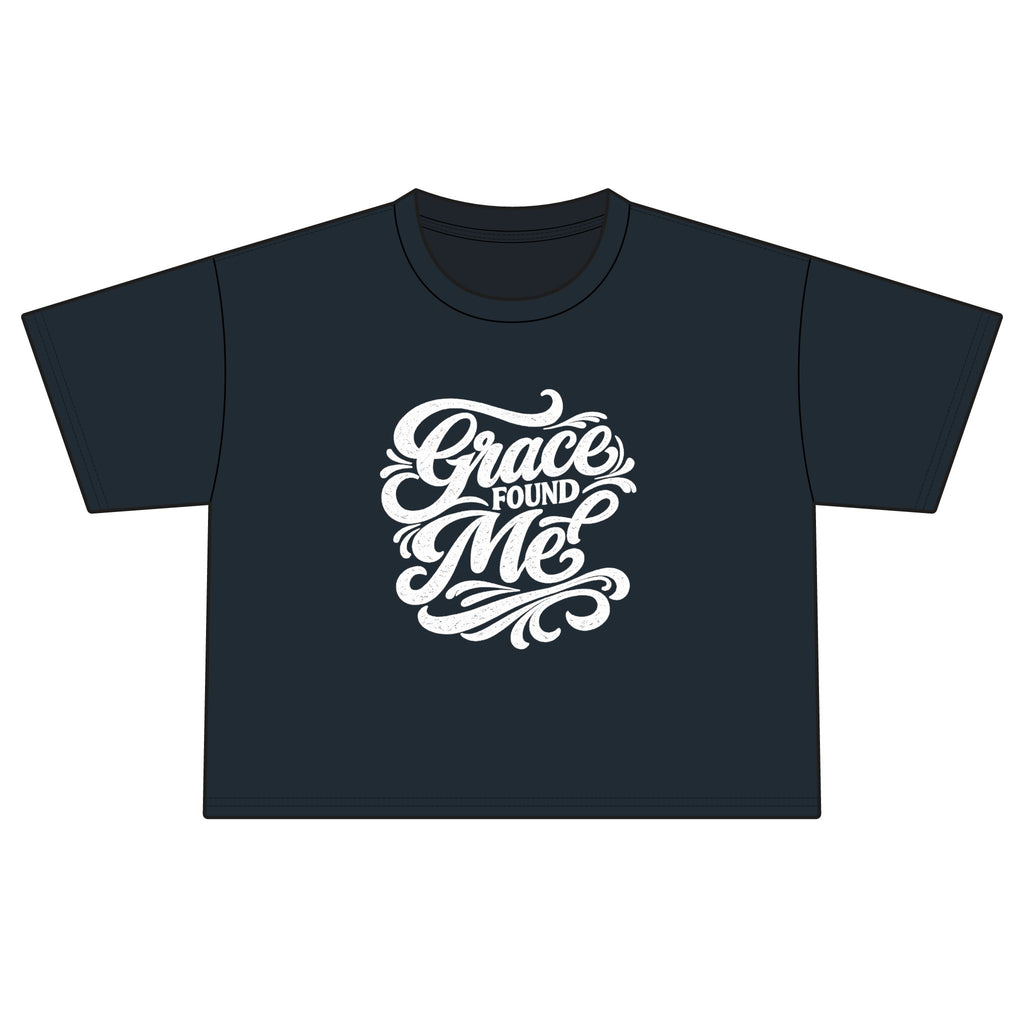 Grace Found Me Boxy Tee — Women's Inspirational Graphic Shirt