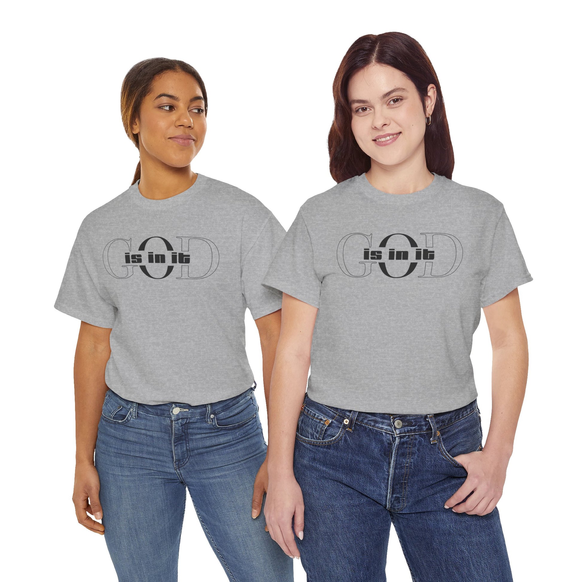 God is in it, Unisex Heavy Cotton Tee - Christian T-shirt, Faith-based-tee, Comfortable Casual Wear, Perfect for Church, Everyday Style, Gift for Friends, Summer Outfits, Relaxed Vibes
