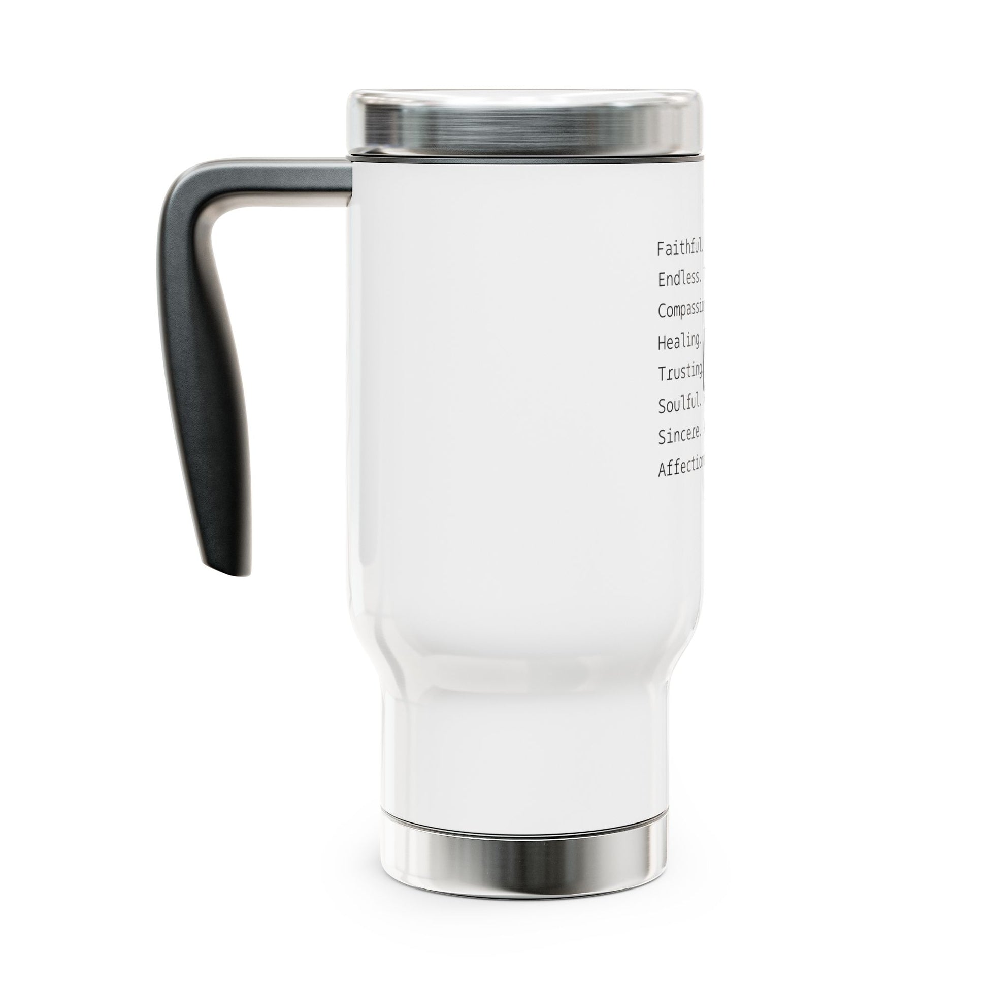 Customizable Heartfelt Stainless Steel Travel Mug, Inspirational Quotes, Perfect Gift for Spouses, Friends, Family, and Getaways