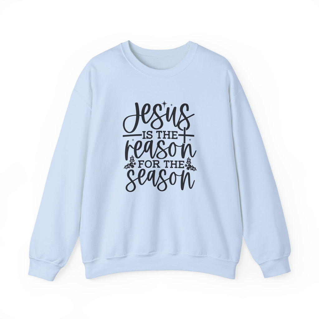 Jesus is the Reason for the Season, Christmas Crewneck Sweatshirt Fabric Knit Long Sleeve Winter Casual Soft Medium Length Hoodie for Men and Women