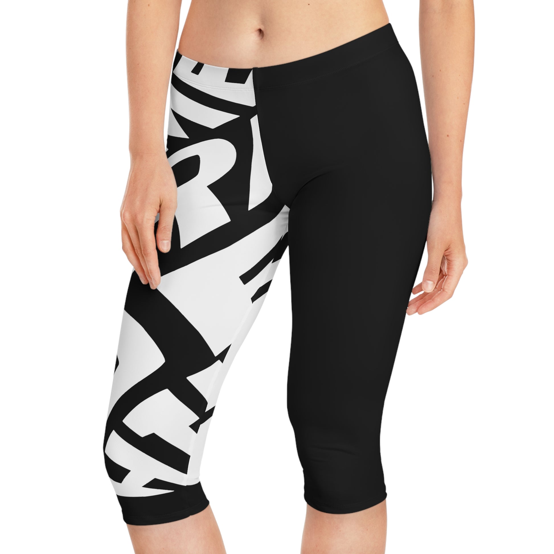 Women's Love-Themed Capri Leggings - Stylish Activewear, Fitness Gear, Casual Wear, Gift for Her, Workout Leggings