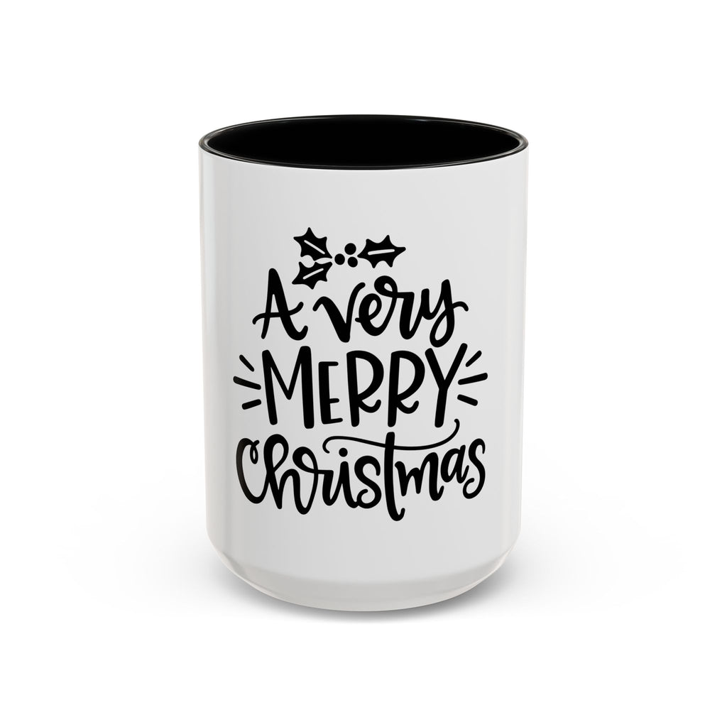 Very Merry Christmas Coffee Mug, Color Accent Mug (11oz and 15 oz)