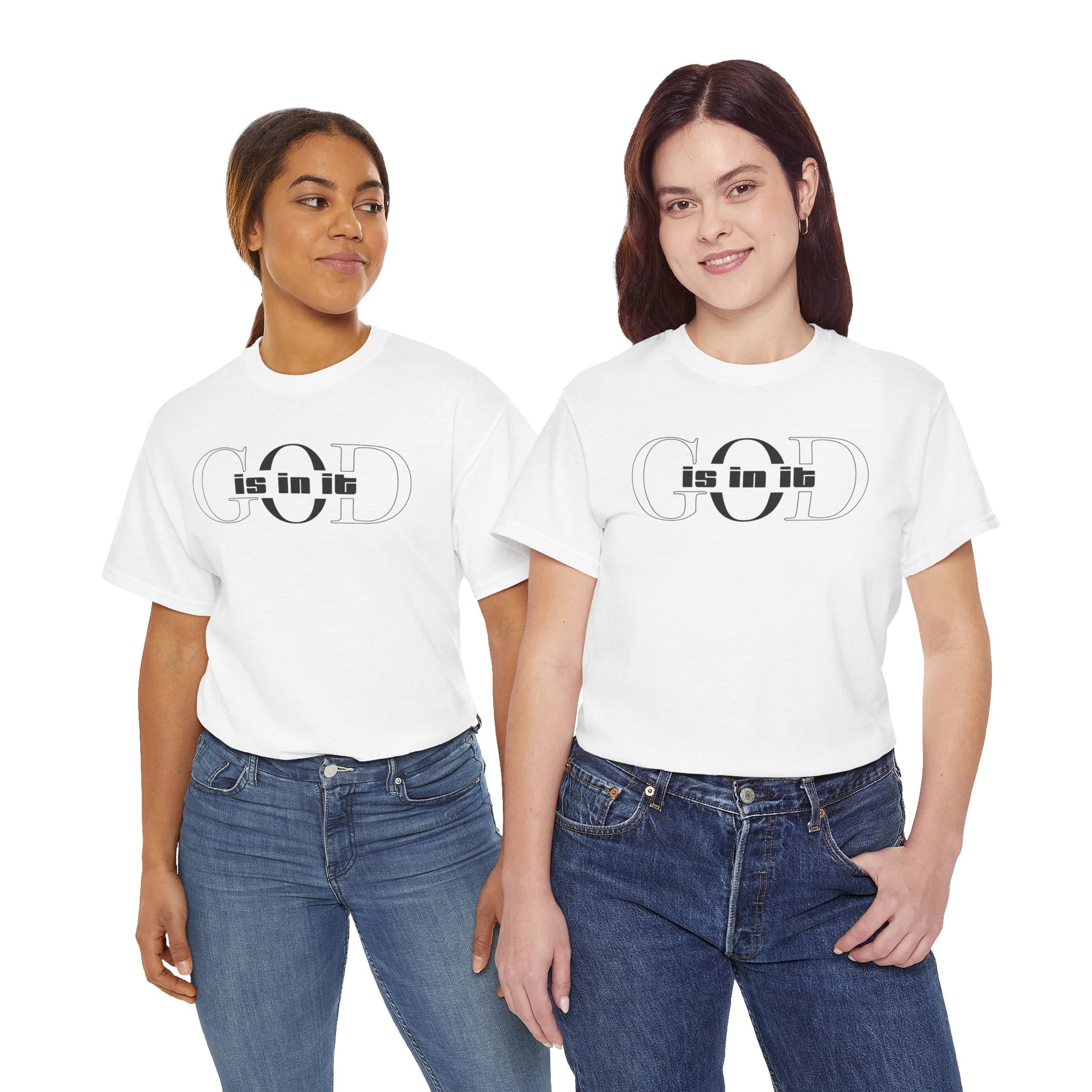 God is in it, Unisex Heavy Cotton Tee - Christian T-shirt, Faith-based-tee, Comfortable Casual Wear, Perfect for Church, Everyday Style, Gift for Friends, Summer Outfits, Relaxed Vibes