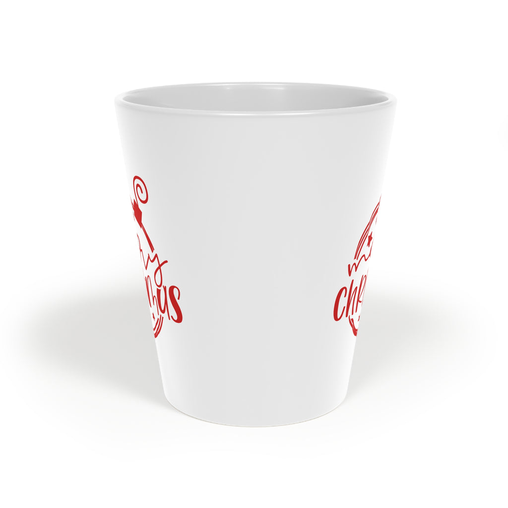 Christmas Latte Mug 12oz - Red Holiday Cheer Coffee Cup