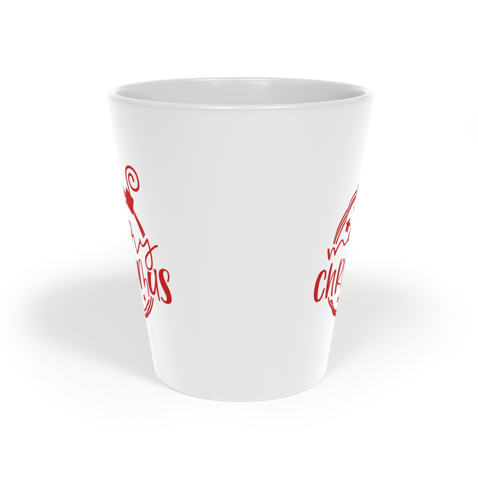 Christmas Latte Mug 12oz - Red Holiday Cheer Coffee Cup