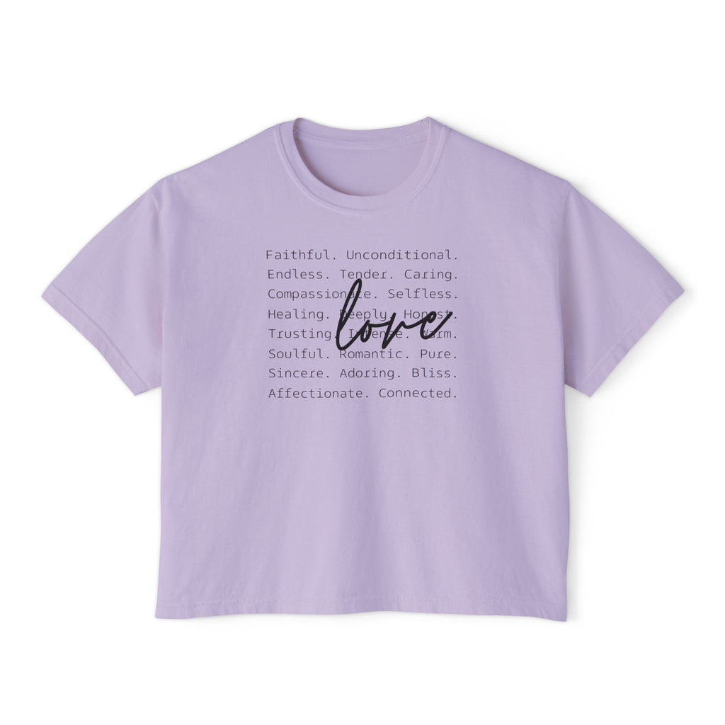 Women's Boxy Love Tee | Affirmation Top, Self-Care Gift, Cozy Casual Wear, Birthday Gift, Positive Vibes