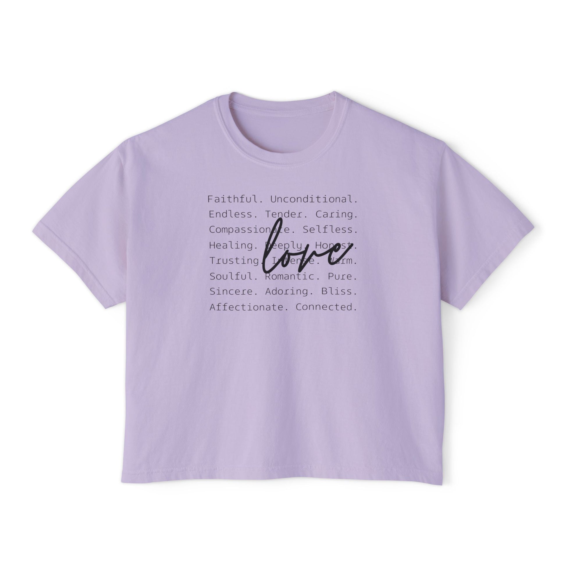 Women's Boxy Love Tee | Affirmation Top, Self-Care Gift, Cozy Casual Wear, Birthday Gift, Positive Vibes