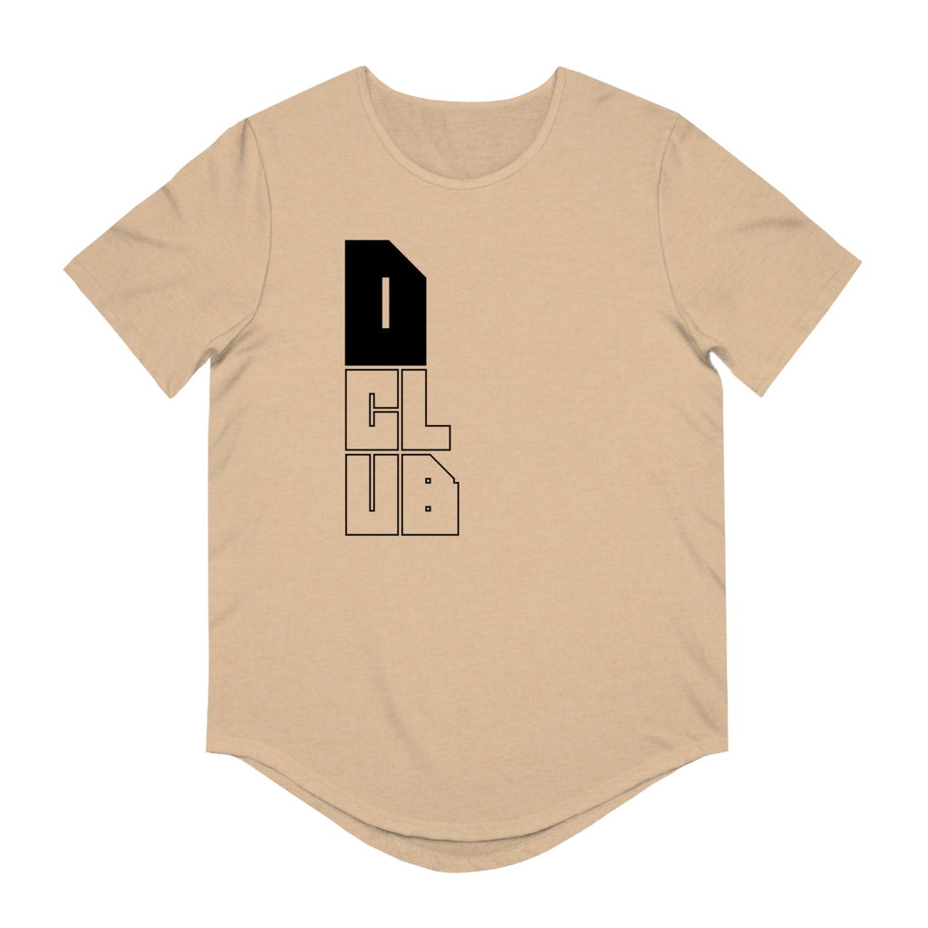 Men's Curved Hem Tee - Stylish Graphic Tee, D Club T-shirt, Casual Wear, Trendy Fashion, Streetwear Essential, Gift for Him
