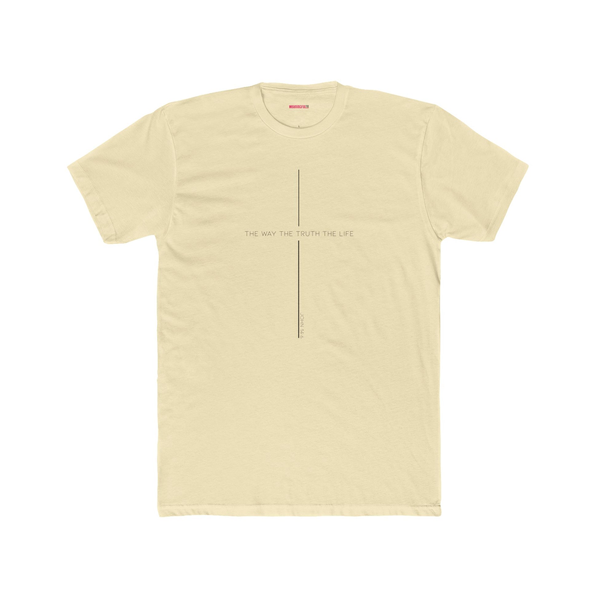 Unisex Cotton Crew Shirt, Minimalist Graphic Tee for Modern Minimalists, Faith-Based, Casual Wear, Everyday Style, Gift for Him or Her, The way the Truth and Life Tee