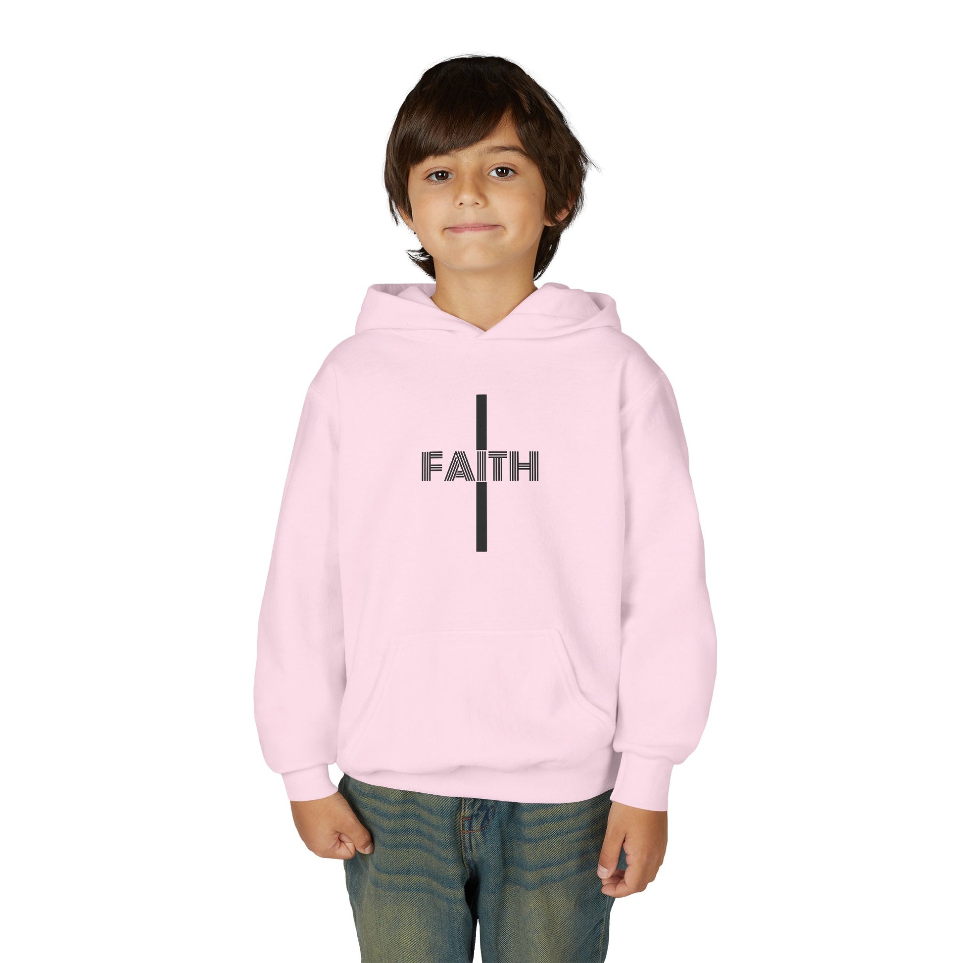 Faith Hooded Sweatshirt for Youth, Inspirational Sweatshirt, Cozy Hoodie, Youth Pullover, Perfect Gift for Teens, Faith Apparel