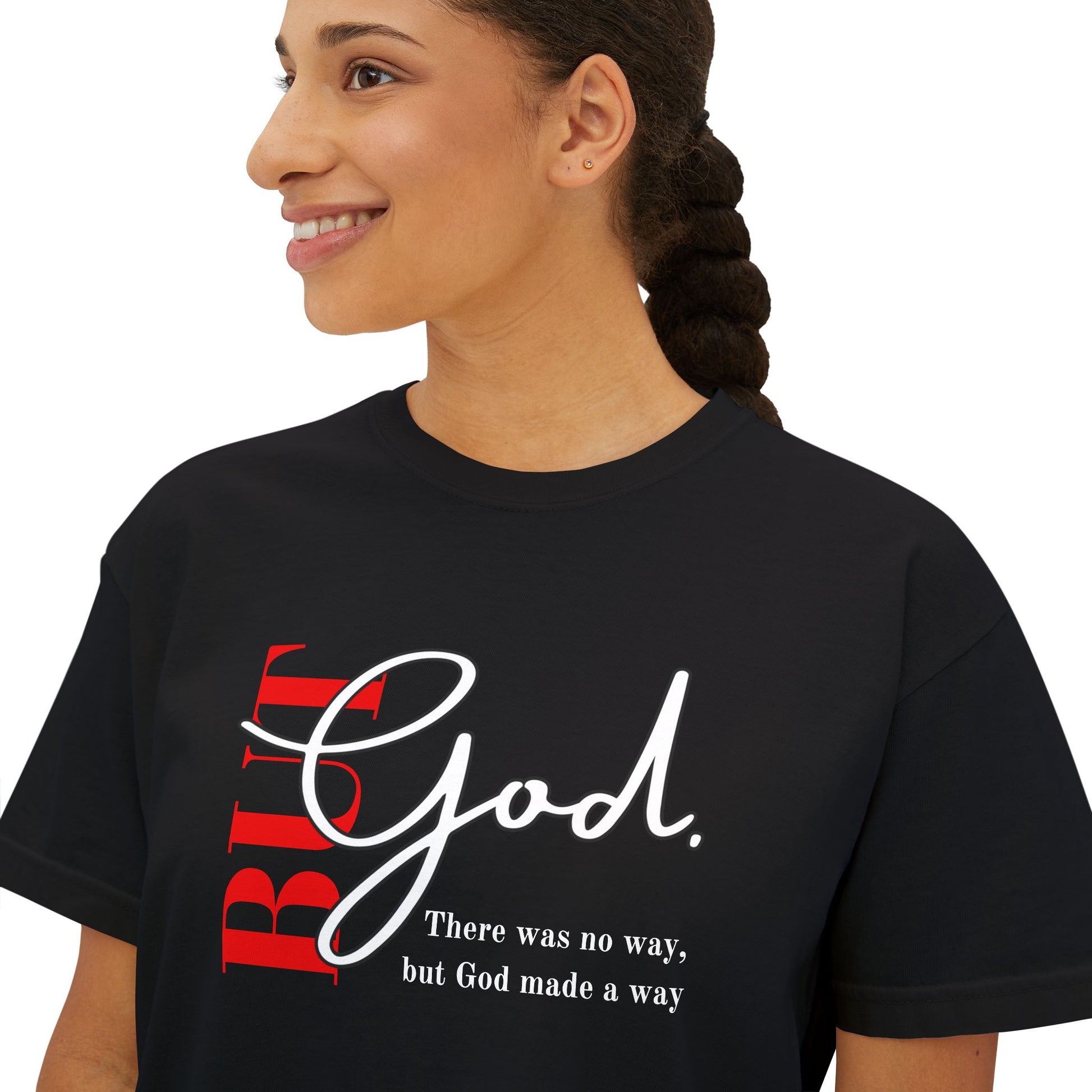 Faith-Inspired Women's Boxy Tee, Inspirational T-Shirt, Religious Gift, Casual Church Wear, Comfortable Everyday Style, Motivational Apparel