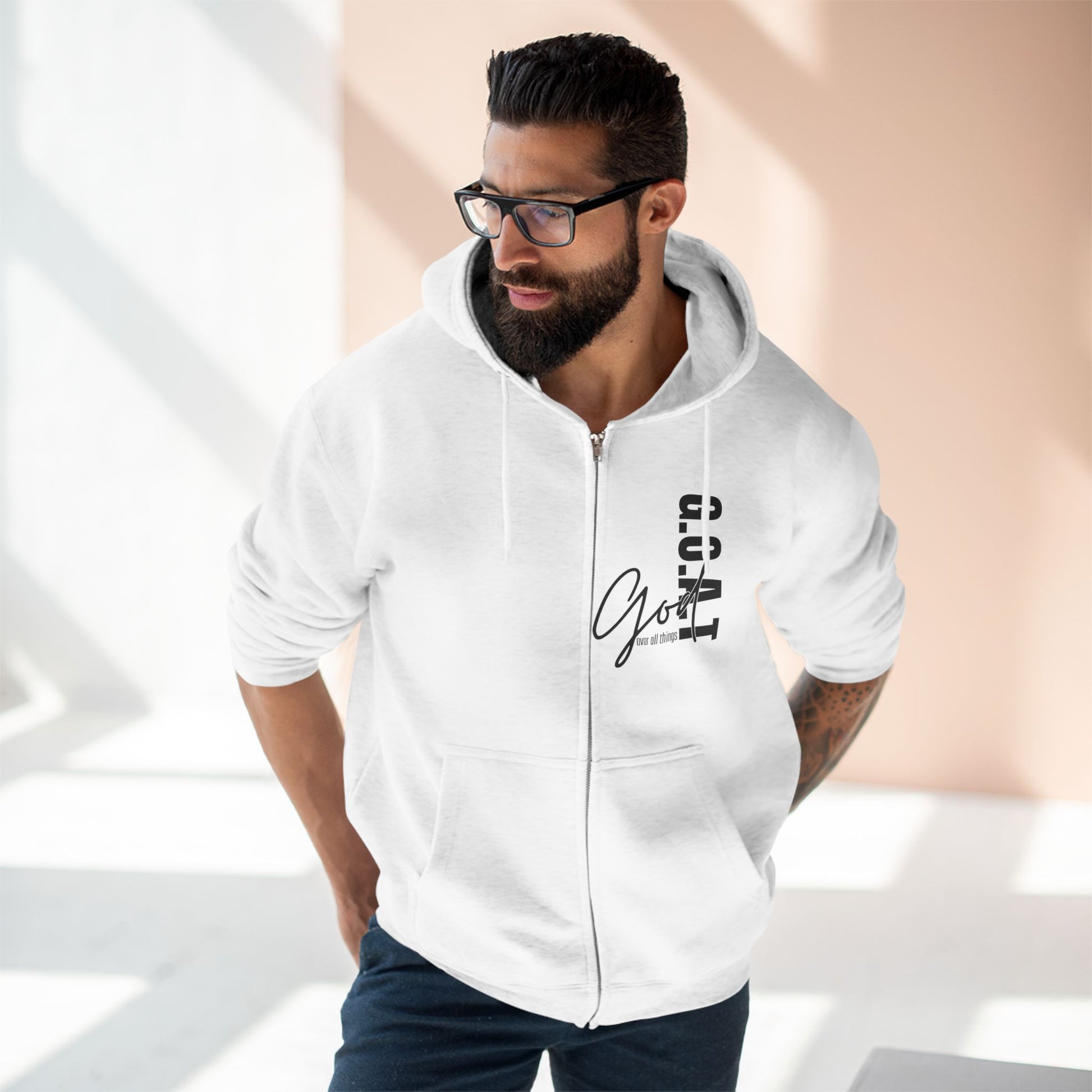 Zip Hoodie, Unisex Hoodie, Cozy Oversized Hoodie, Inspirational Apparel, Versatile Layering Piece, Gift for Motivators, Goat God T-shirt