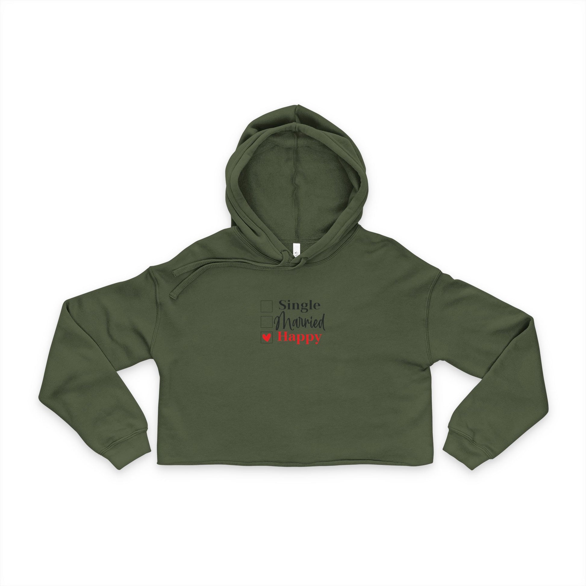 Happy Vibes Women's Cropped Hoodie - Trendy Casual Wear, Perfect for Everyday, Gifts for Friends, Celebrations, Self-Care