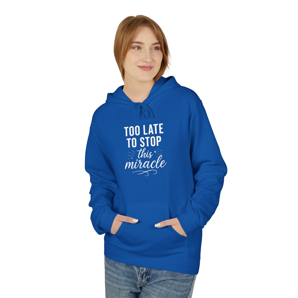 Miracle Midweight Fleece Hoodie, Cozy Casual Wear, Inspirational Gift, Faith-Driven Style, Perfect for Everyday & Holidays