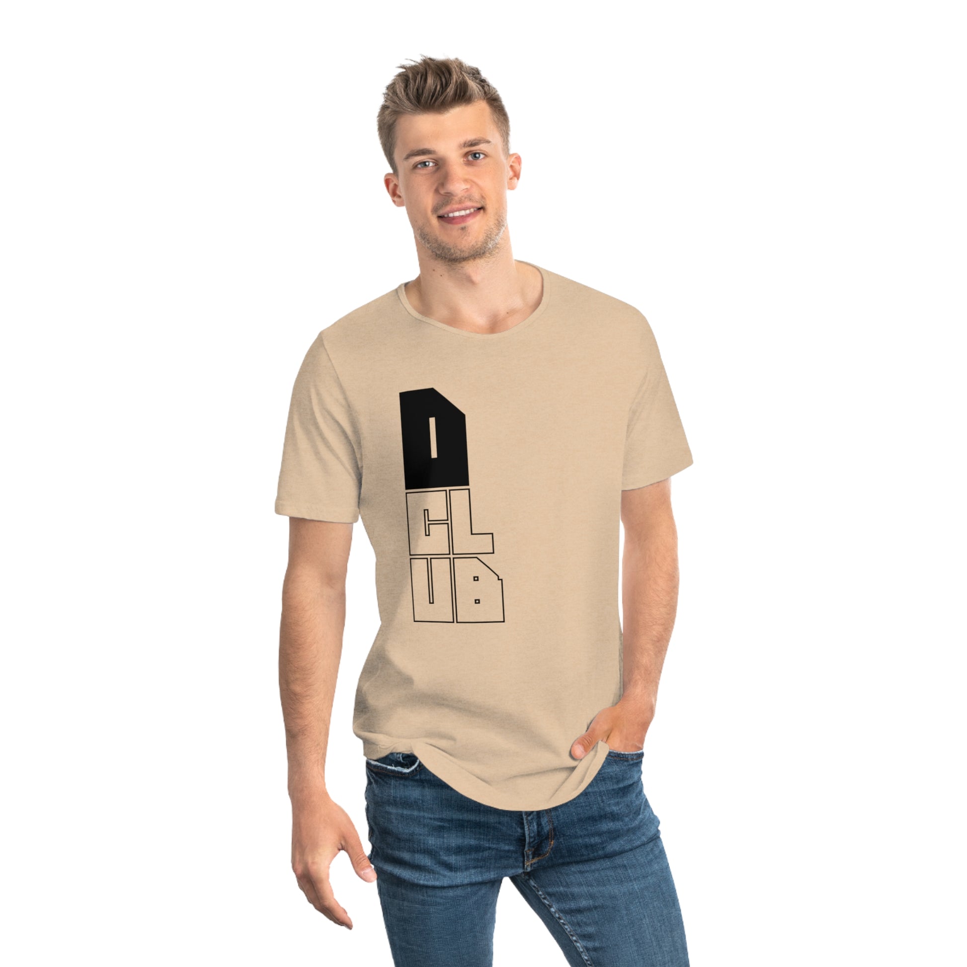 Men's Curved Hem Tee - Stylish Graphic Tee, D Club T-shirt, Casual Wear, Trendy Fashion, Streetwear Essential, Gift for Him