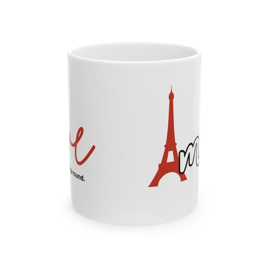 Paris Love Ceramic Mug — Eiffel Tower Coffee Cup (11oz/15oz)