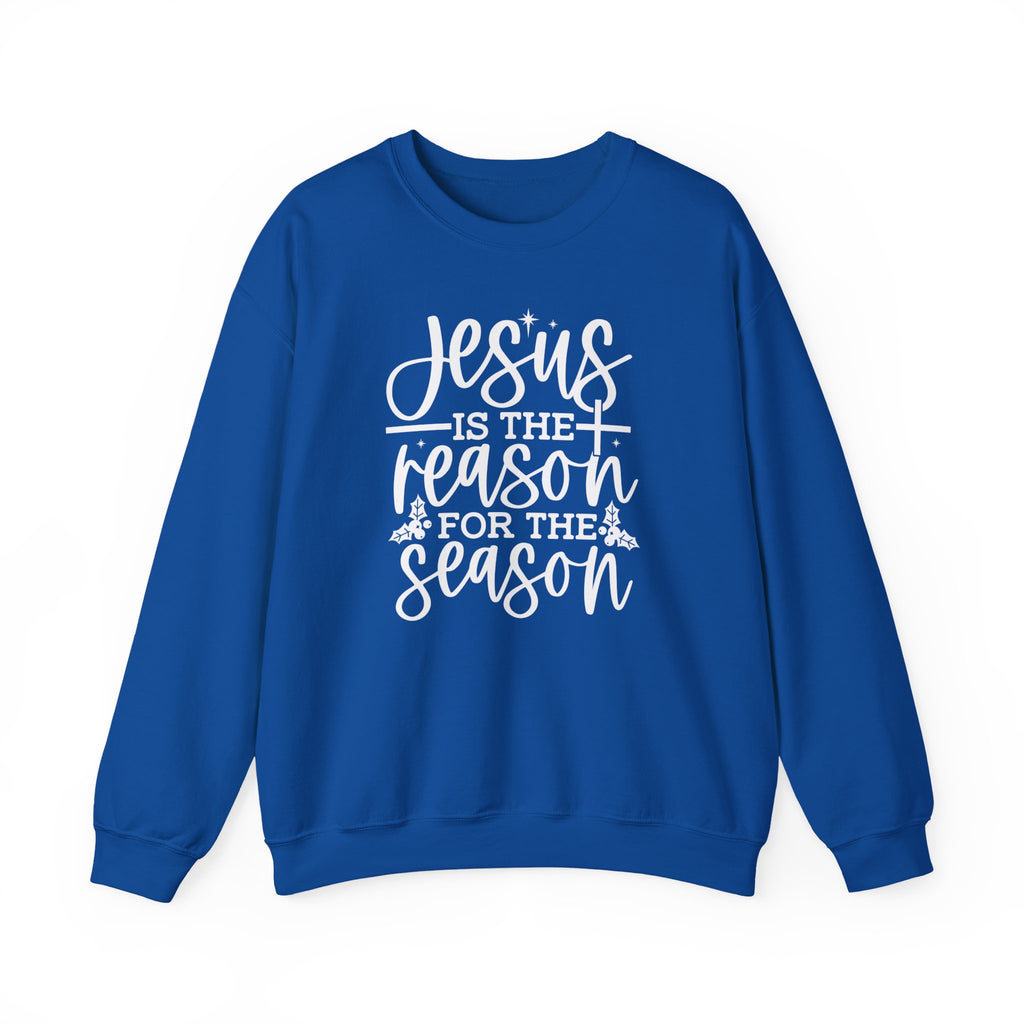 Jesus is the Reason for the Season, Christmas Crewneck Sweatshirt Fabric Knit Long Sleeve Winter Casual Soft Medium Length Hoodie for Men and Women