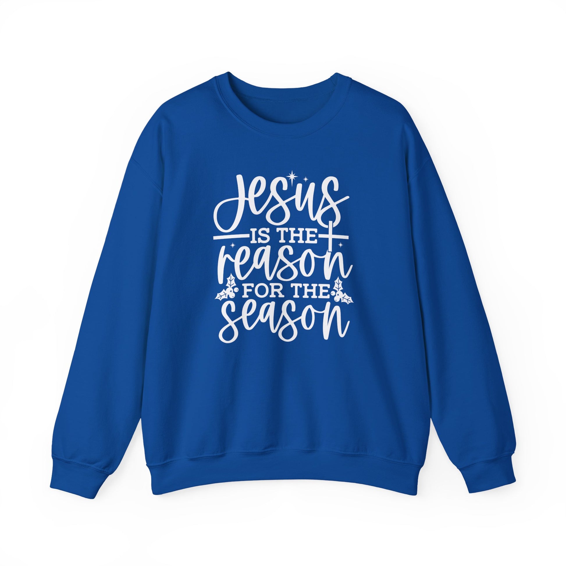 Jesus is the Reason for the Season, Christmas Crewneck Sweatshirt Fabric Knit Long Sleeve Winter Casual Soft Medium Length Hoodie for Men and Women