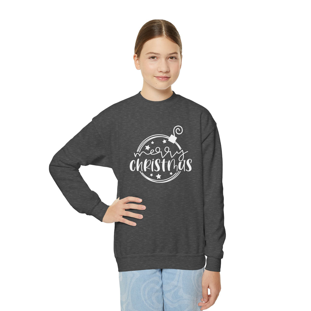 Youth Christmas Sweatshirt - Ornament Merry Christmas